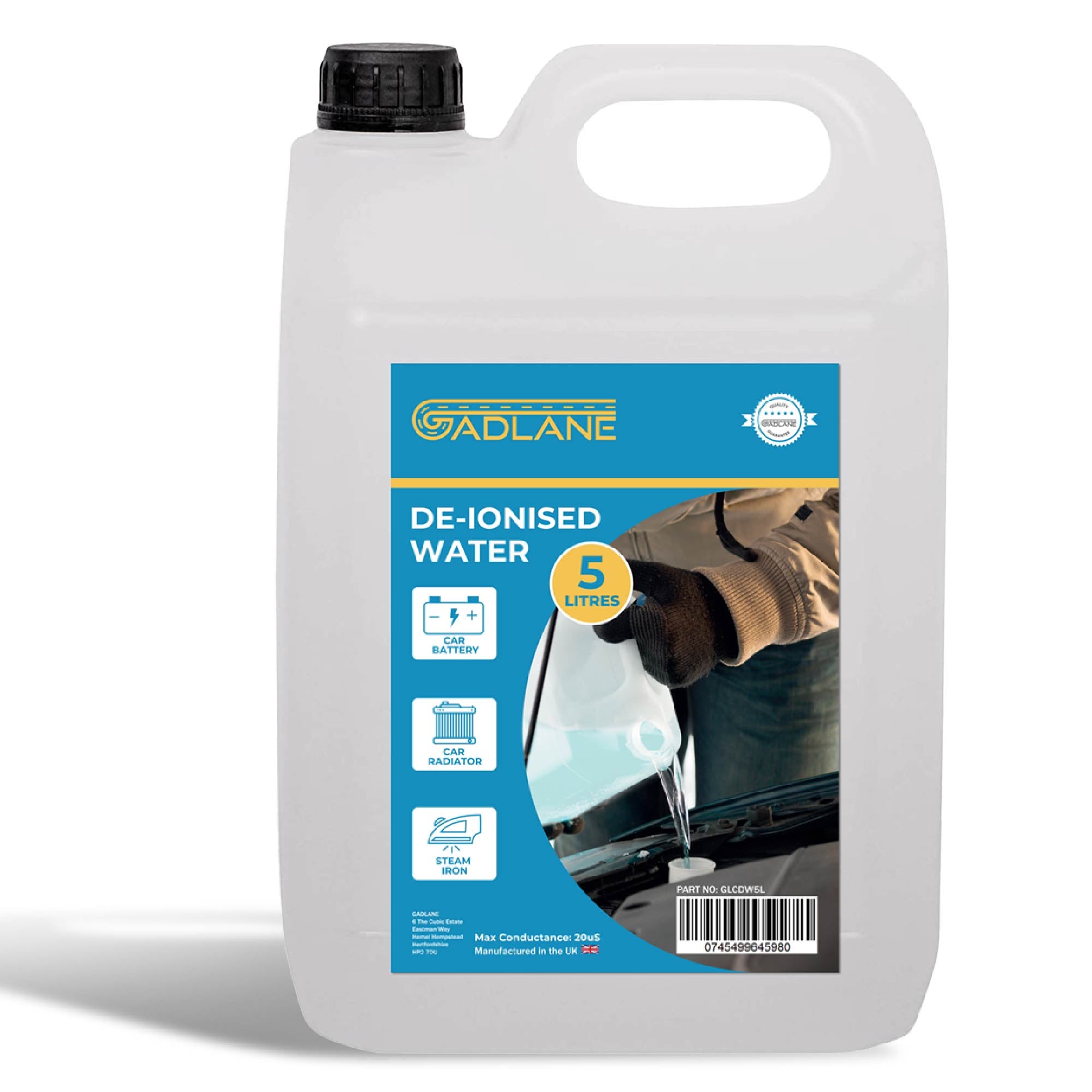 GADLANE DE-IONISED WATER 5 LITRE