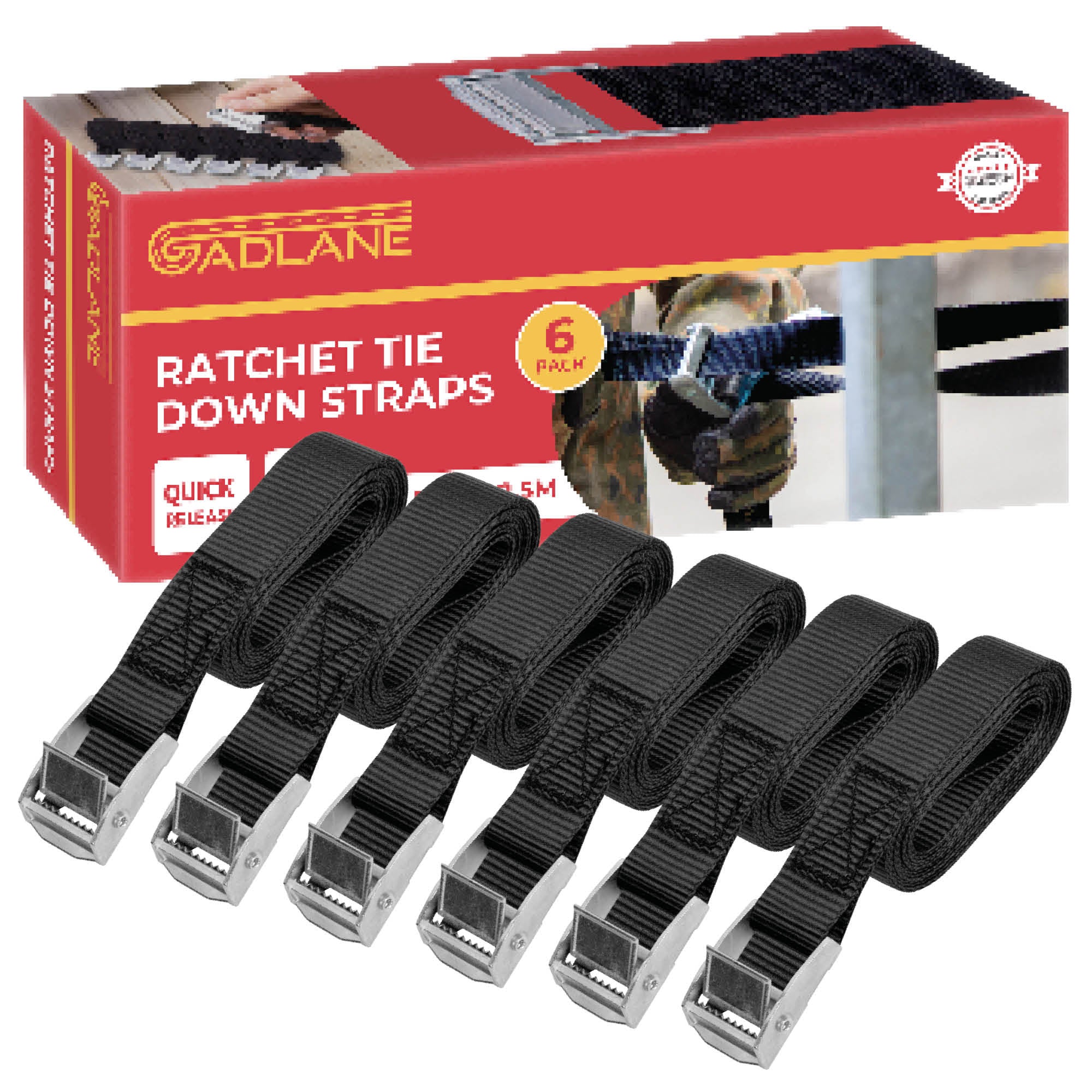 GADLANE RATCHET TIE DOWN STRAPS