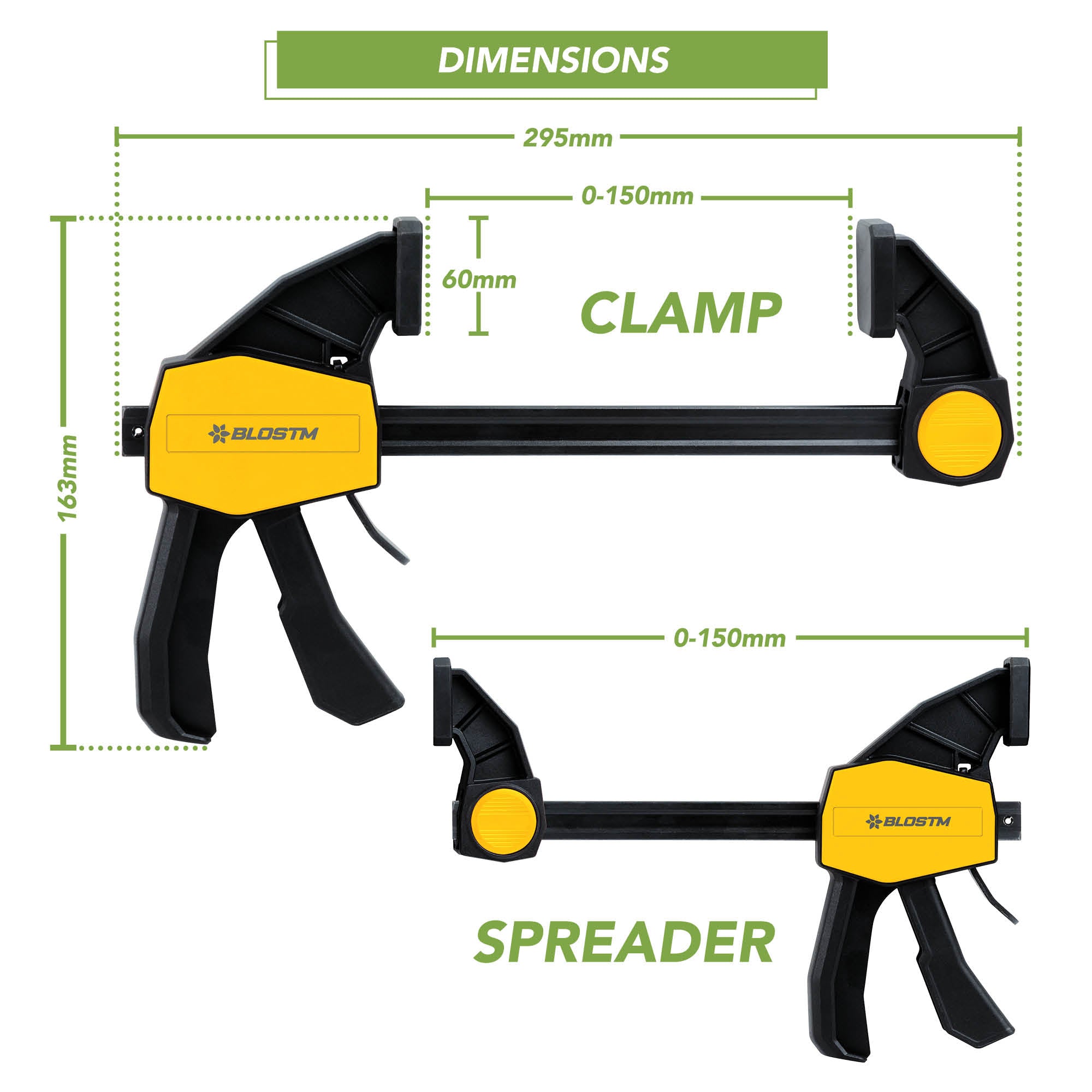 BLOSTM MINI RATCHET BAR CLAMP SET - PACK OF 2 -150MM (6")