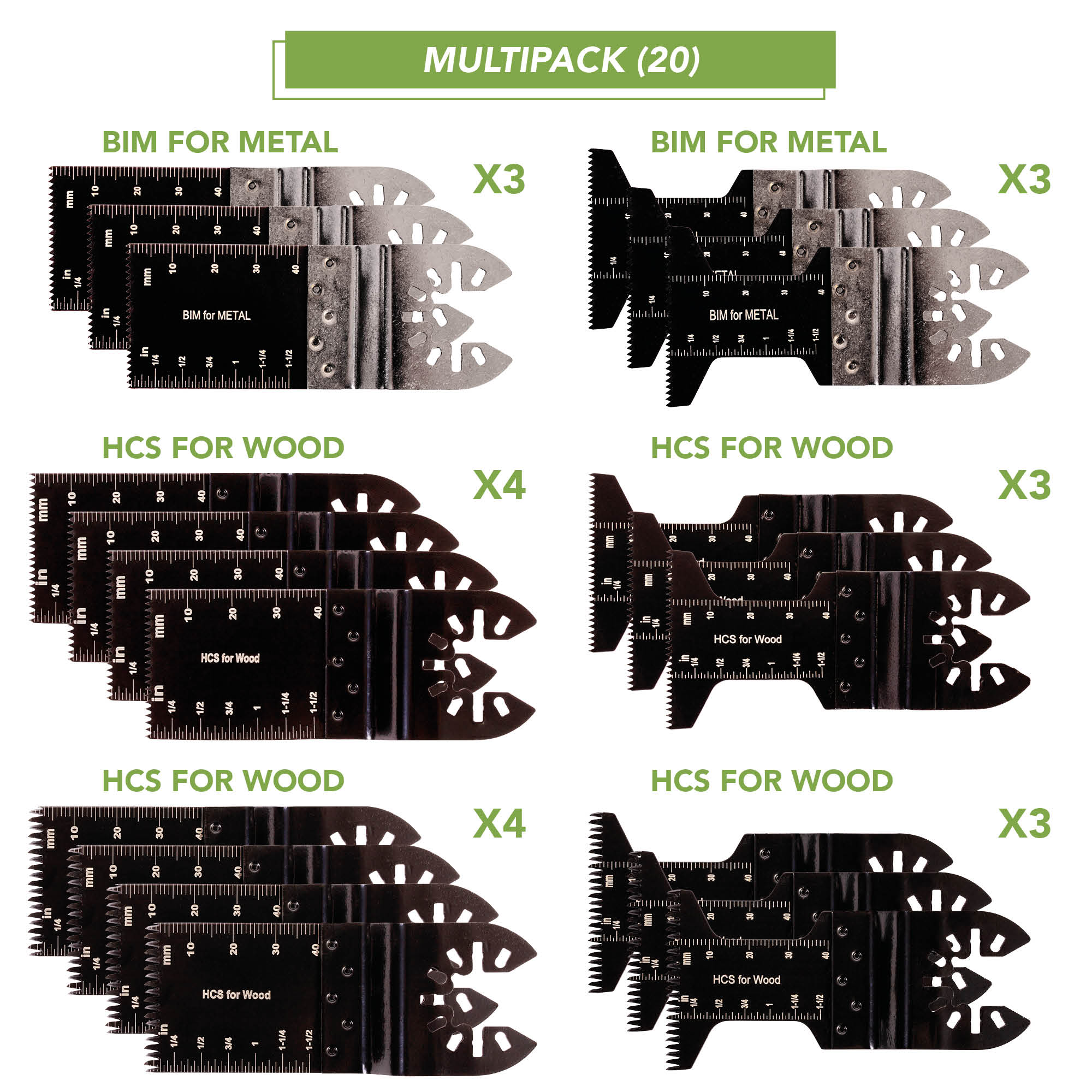 BLOSTM OSCILLATING SAW BLADES 20PCS