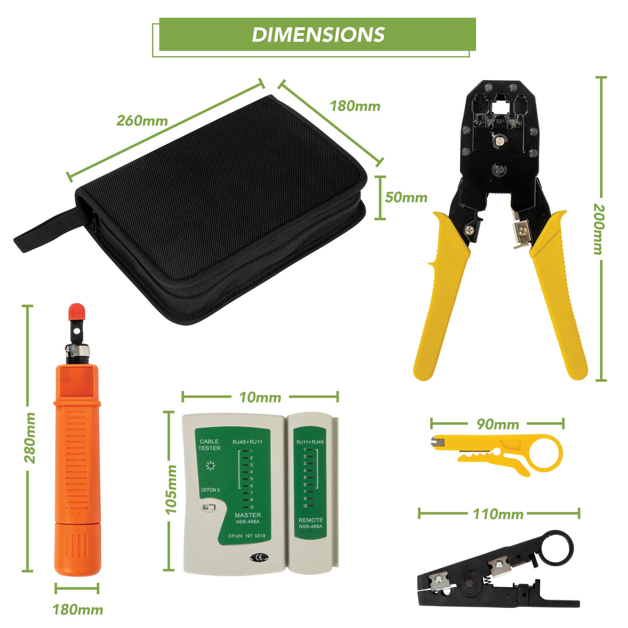 BLOSTM 9 IN 1 NETWORK REPAIR TOOL KIT