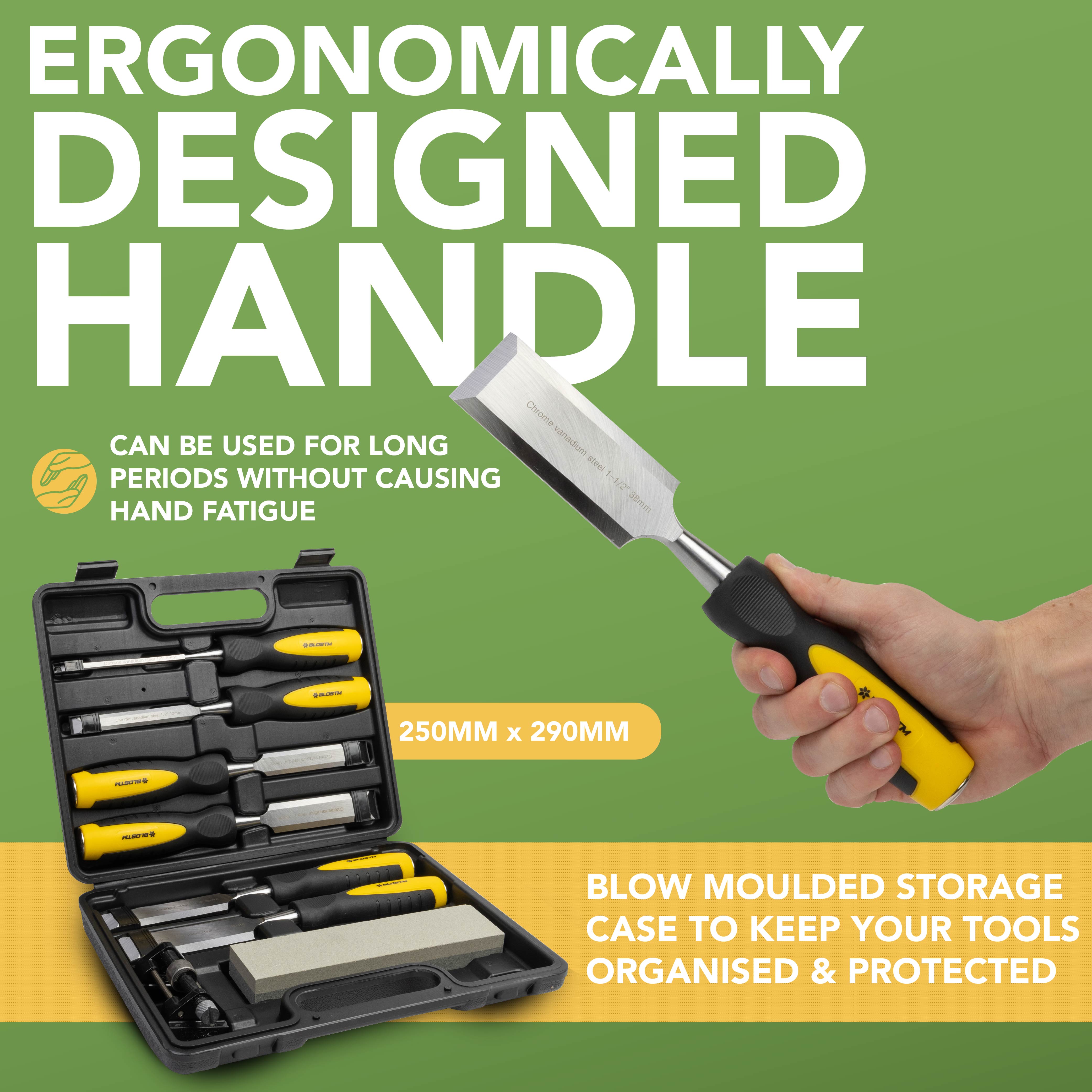 BLOSTM 8 PIECE WOOD CHISEL SET