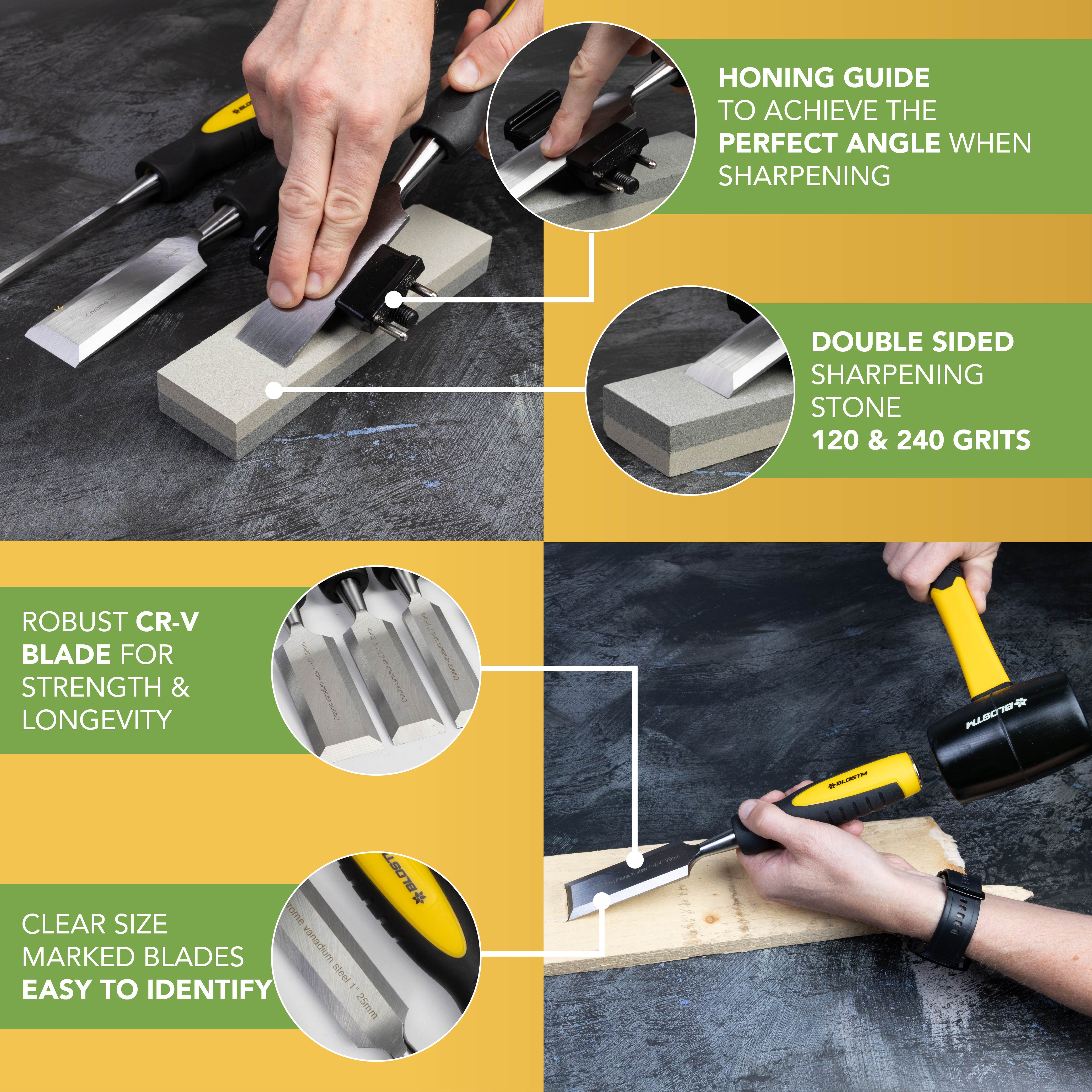 BLOSTM 8 PIECE WOOD CHISEL SET
