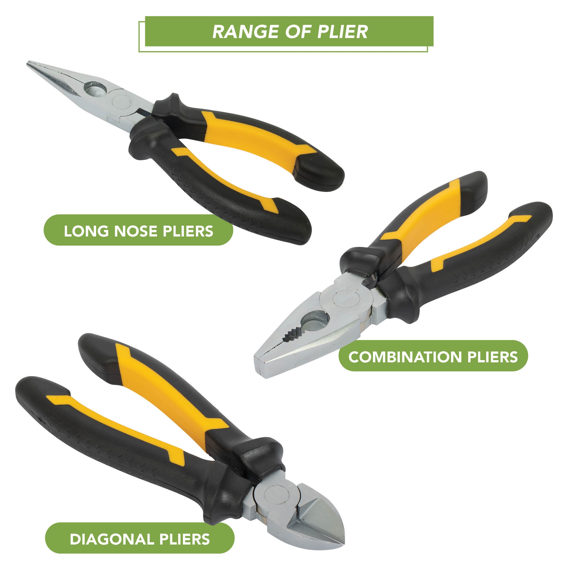 BLOSTM HEAVY DUTY PLIERS SET - 3 PCS