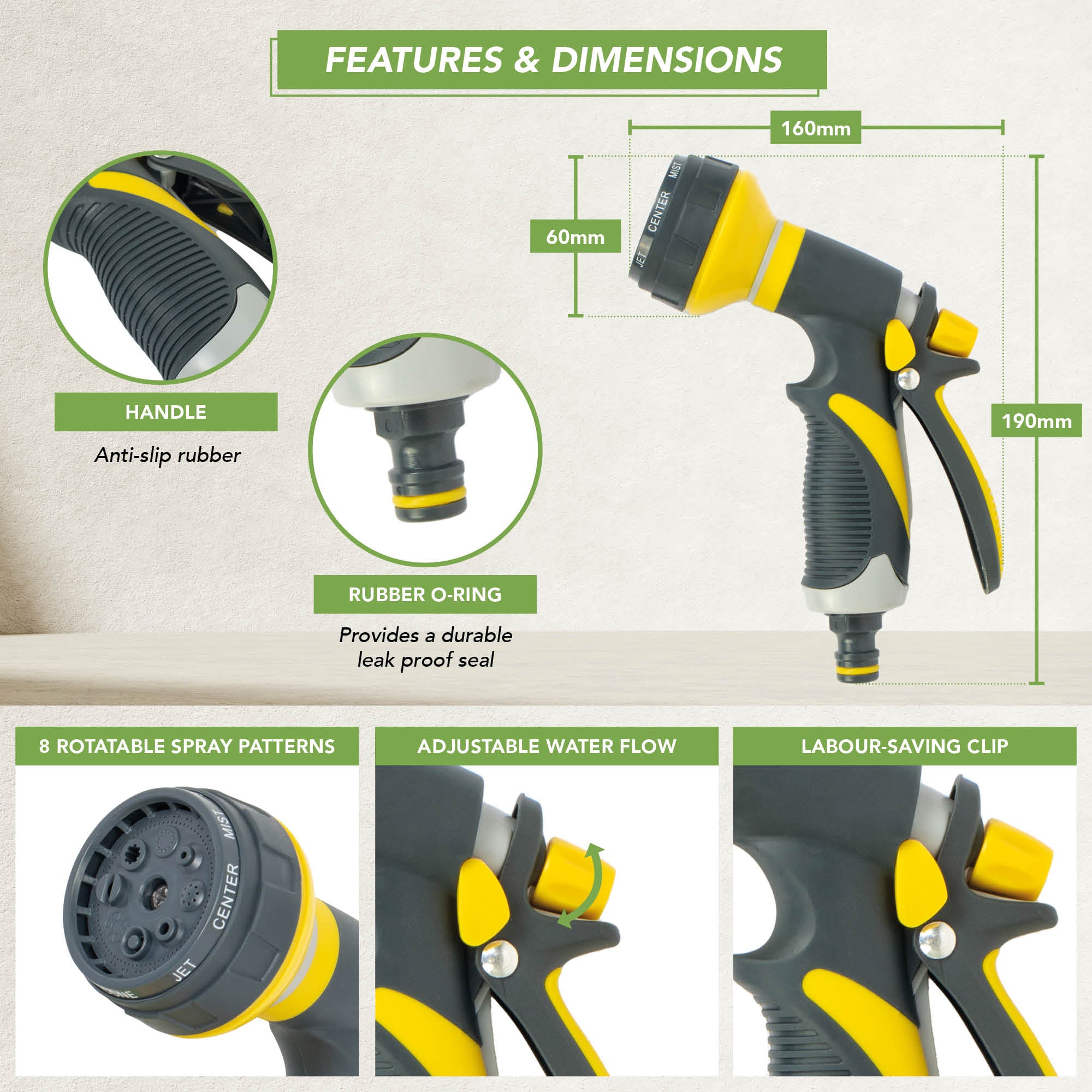 BLOSTM GARDEN HOSE SPRAY NOZZLE