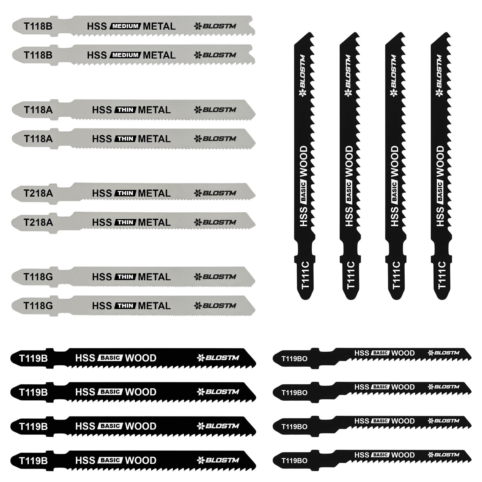 BLOSTM JIGSAW BLADES - 20PCS