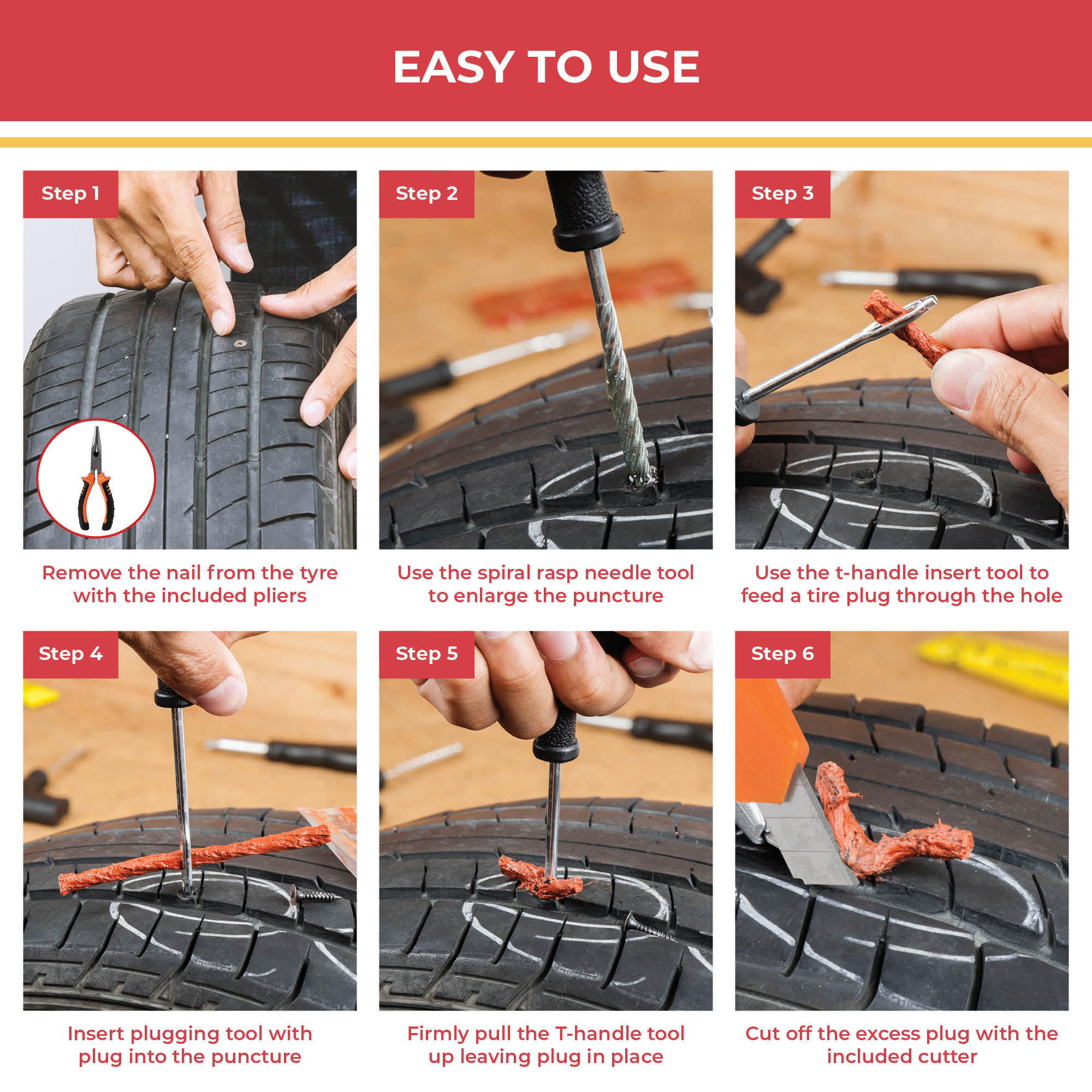 GADLANE TYRE PUNCTURE REPAIR KIT 99PCS