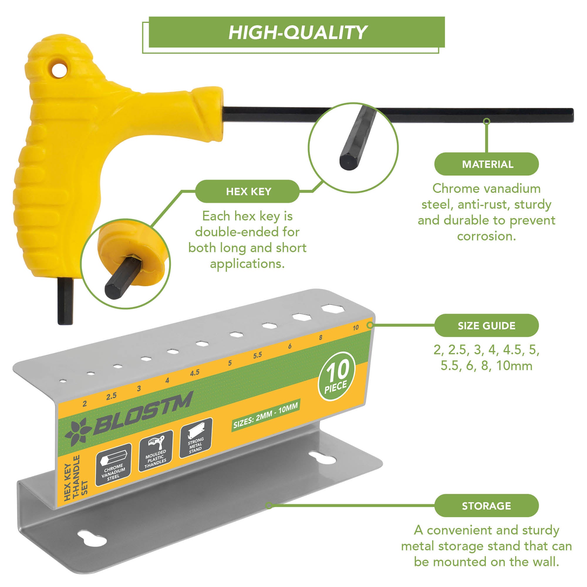 BLOSTM HEX KEY T-HANDLE SET