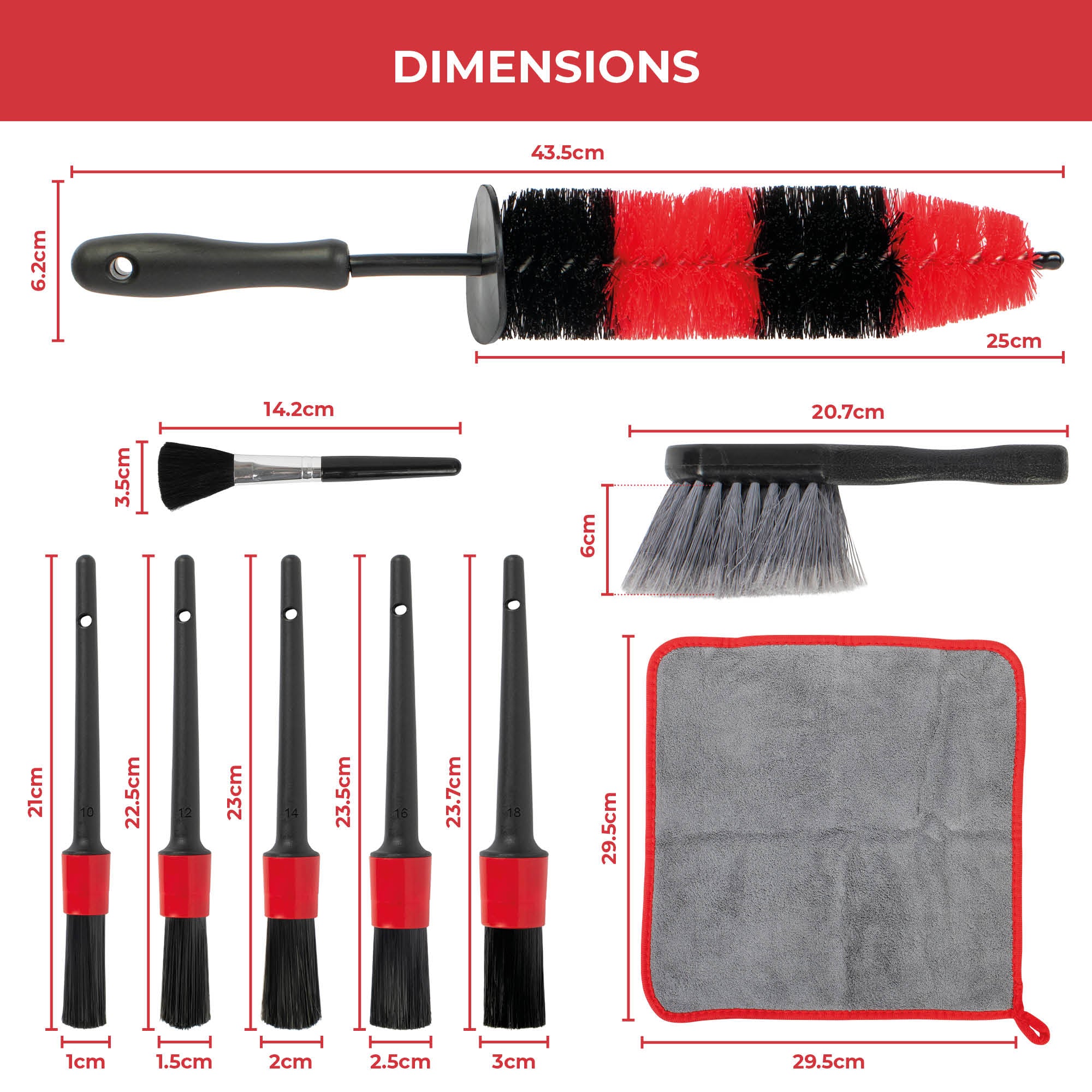 GADLANE WHEEL & RIM BRUSH SET