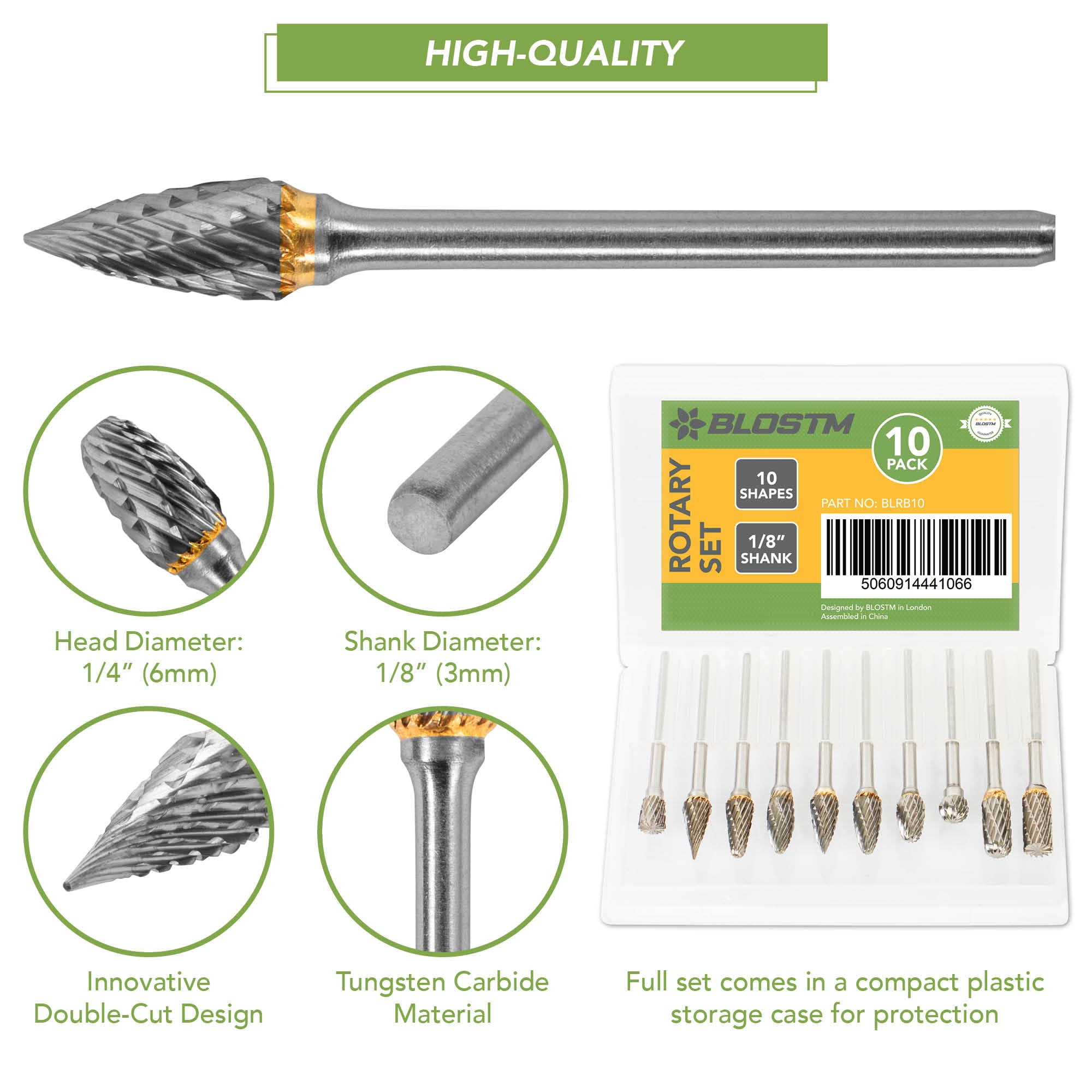 BLOSTM ROTARY BURRS - 10PCS