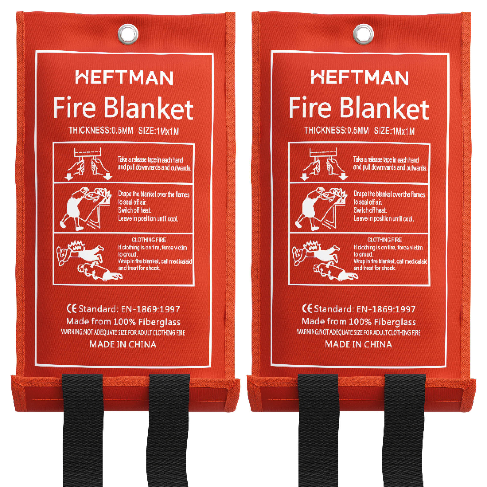 HEFTMAN FIRE BLANKETS 2 PACK