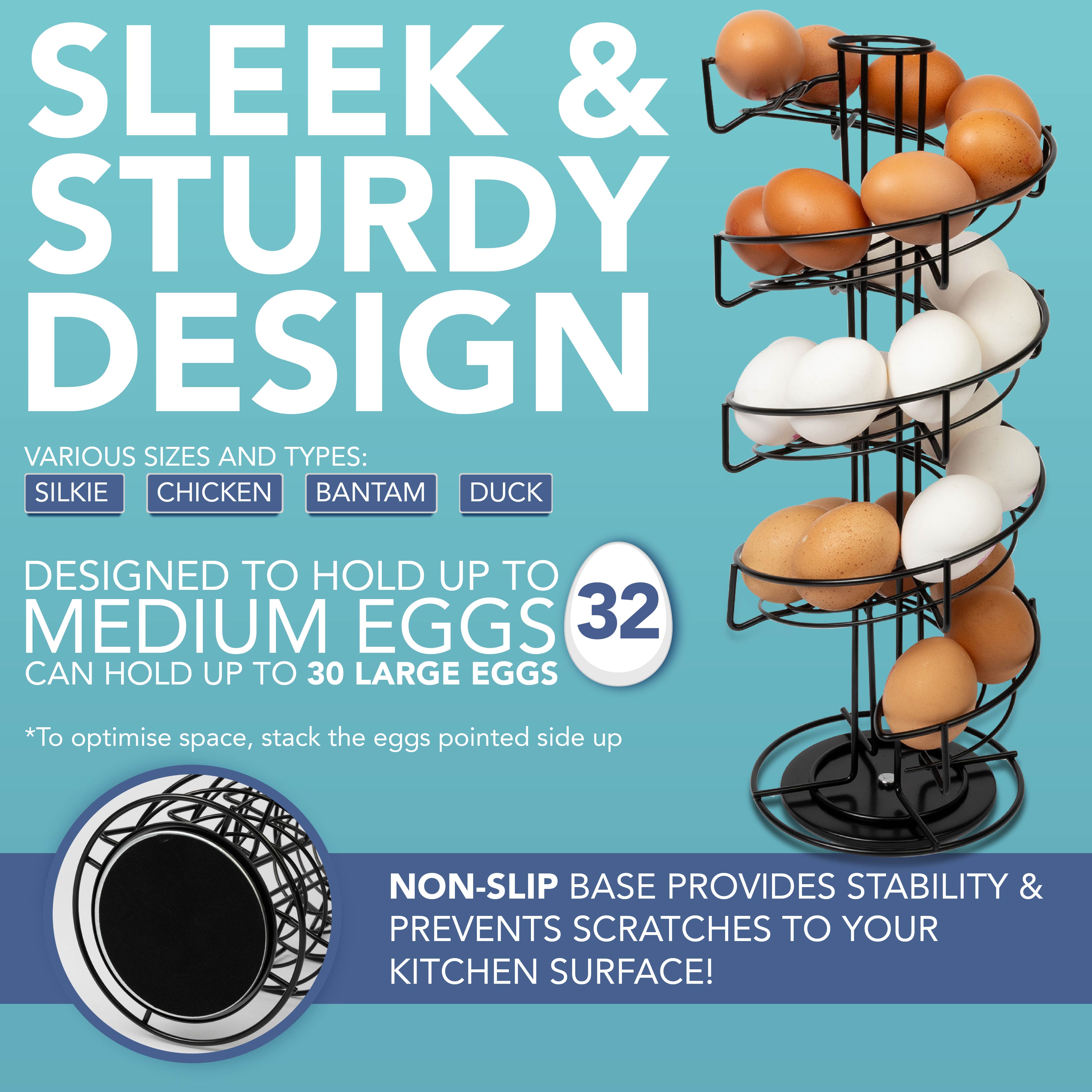 HEFTMAN SPIRAL EGG DISPENSER RACK - BLACK