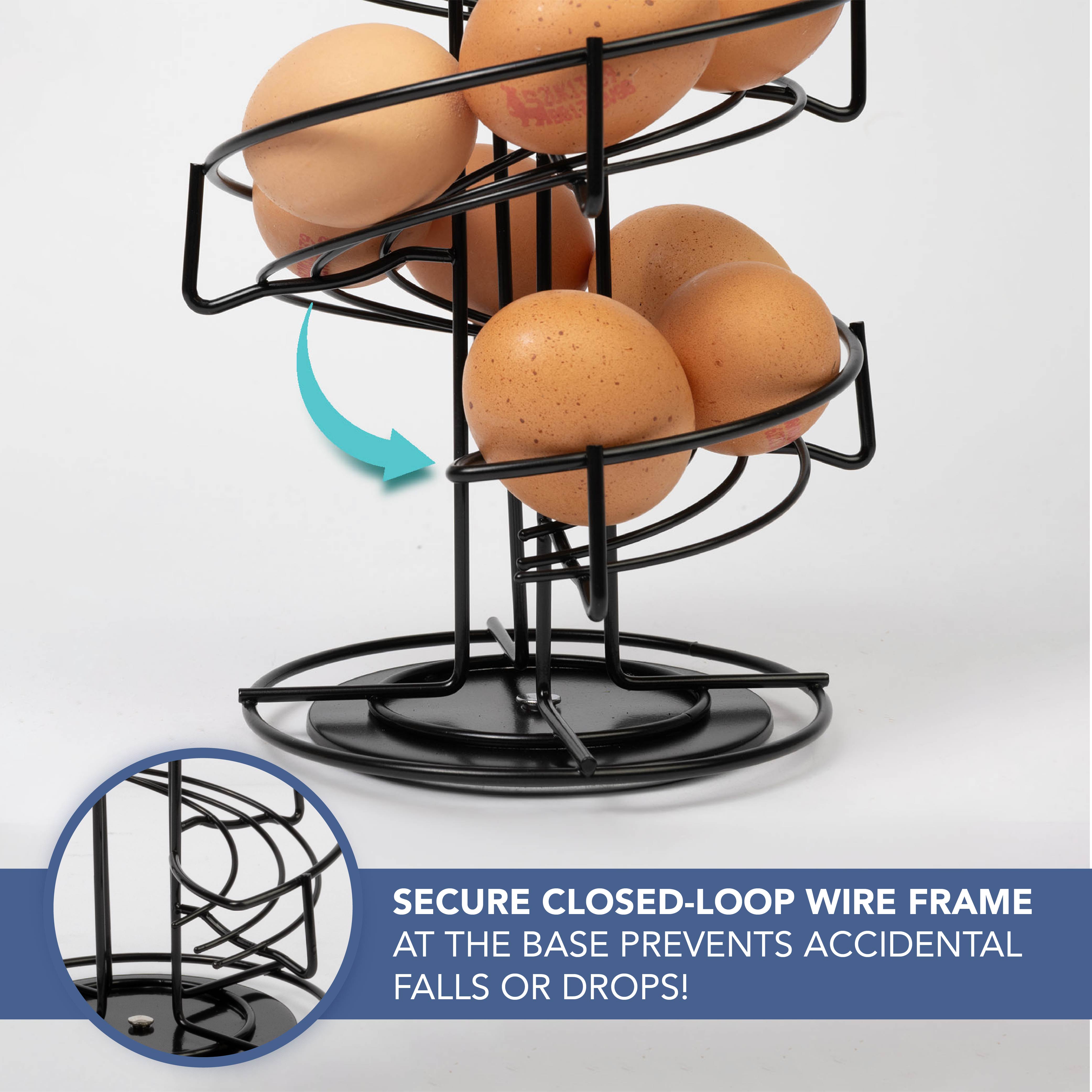 HEFTMAN SPIRAL EGG DISPENSER RACK - BLACK