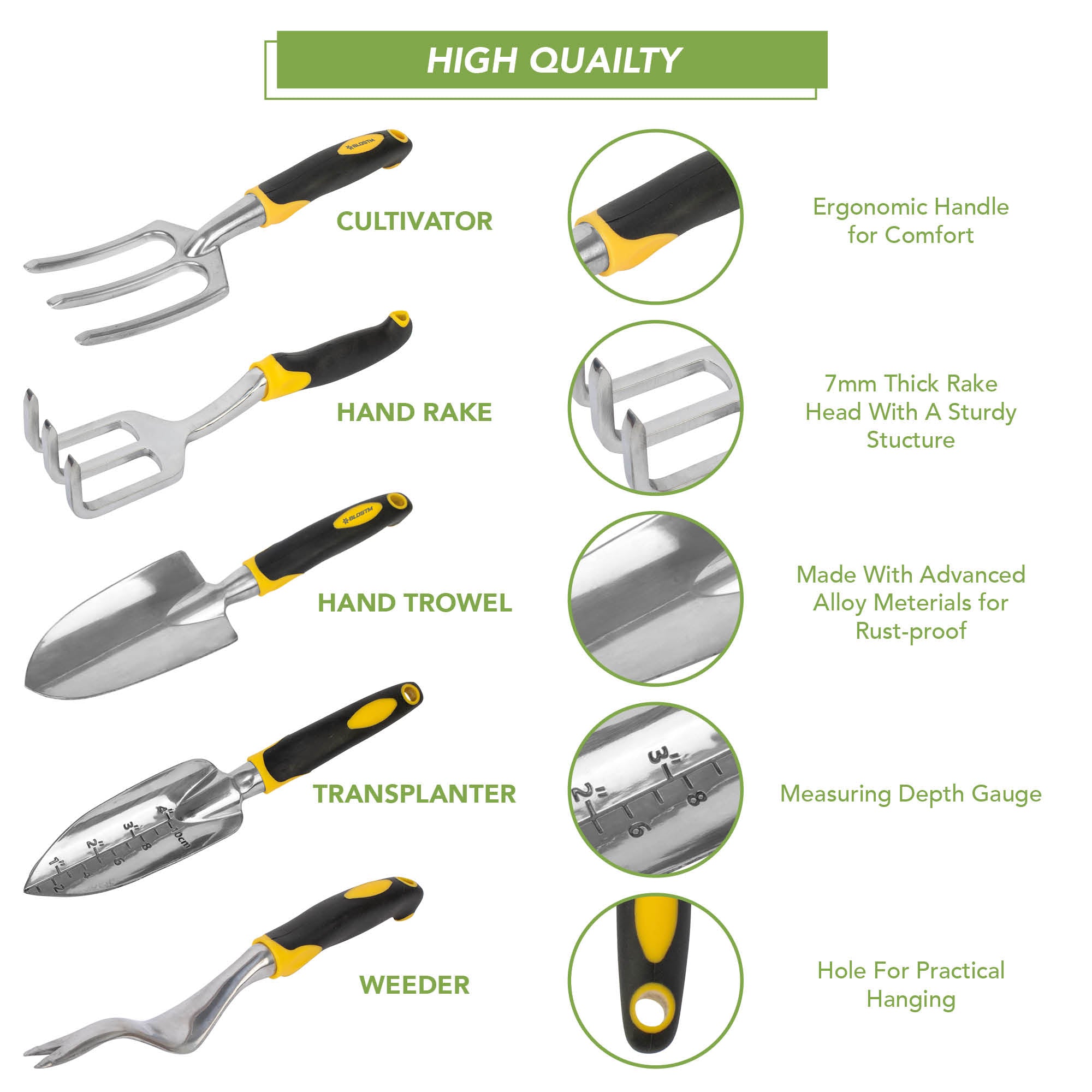 BLOSTM GARDEN TOOL SET - 5 PIECE