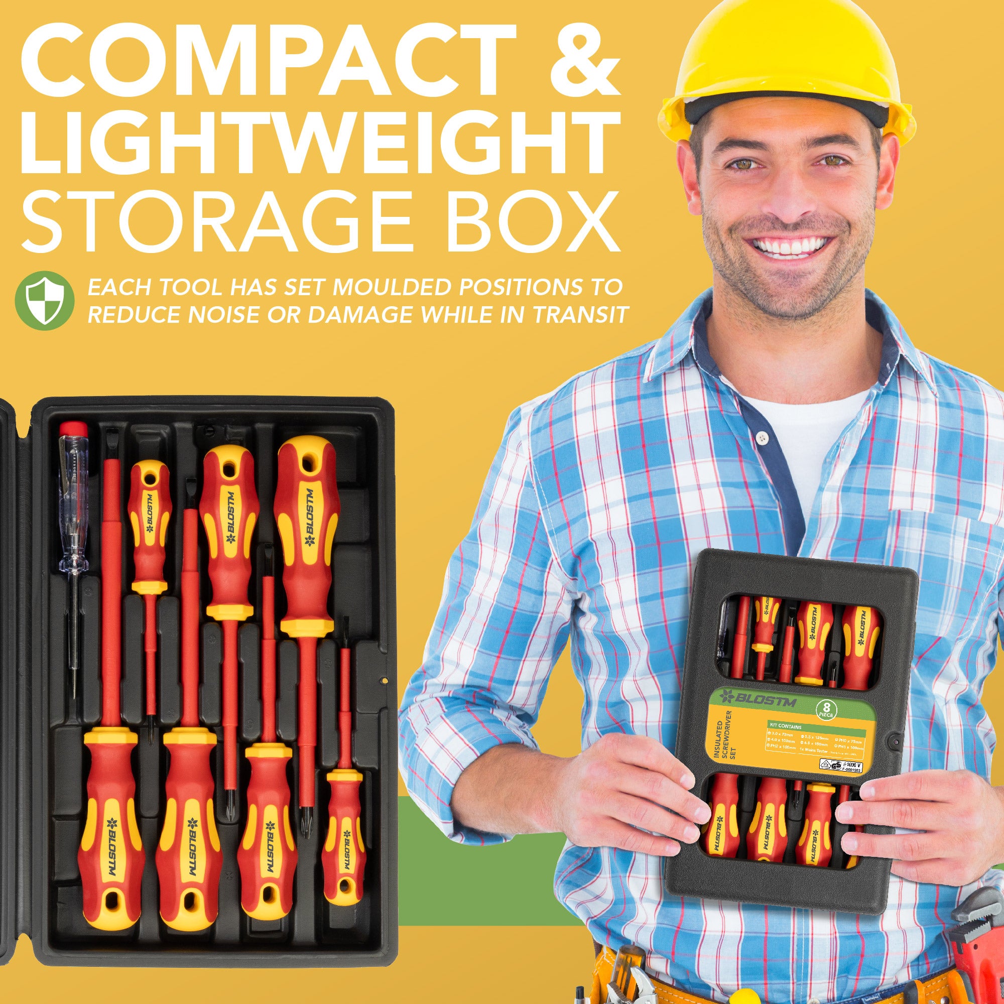 BLOSTM INSULATED SCREWDRIVER SET 8 PIECE