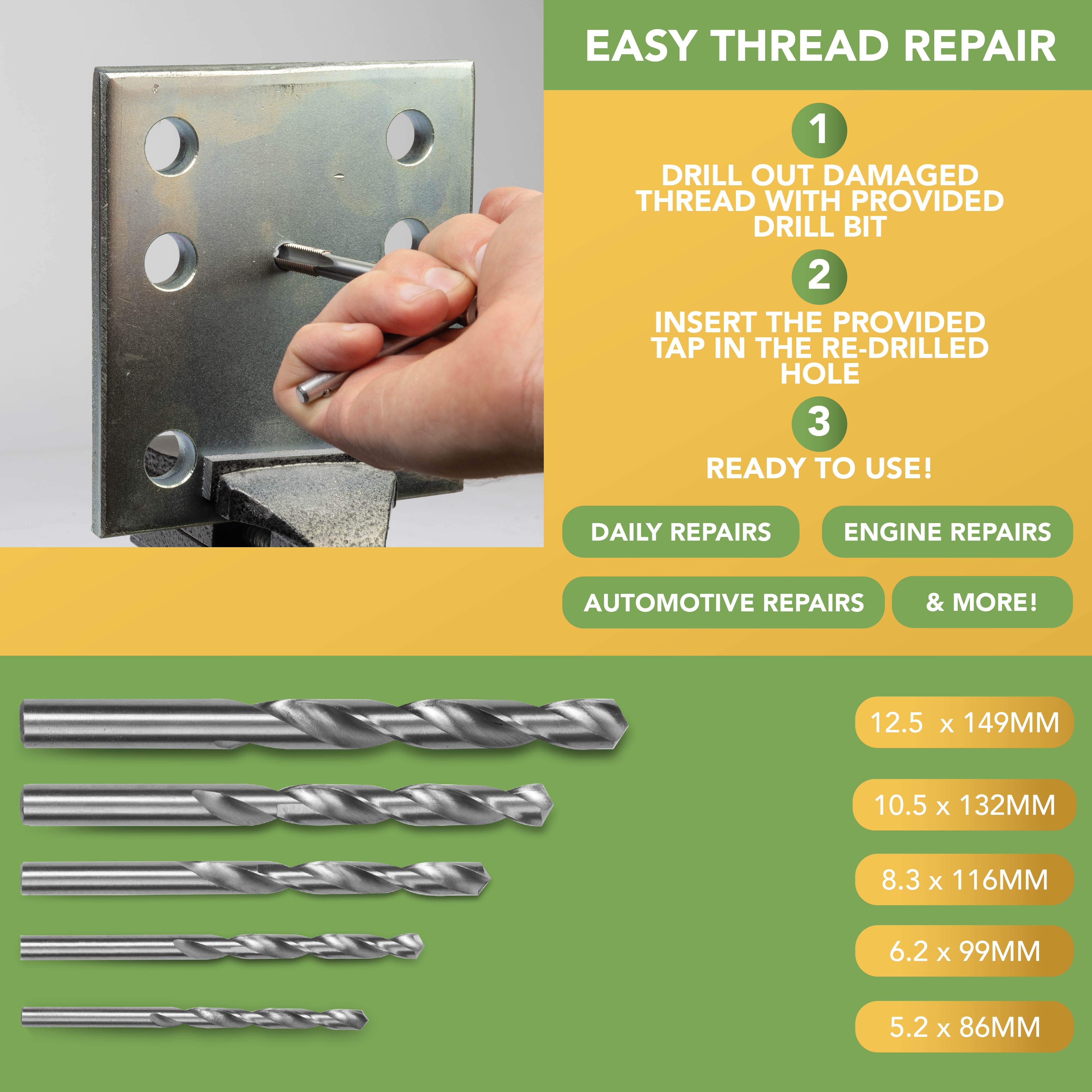 BLOSTM 151PCS THREAD REPAIR KIT