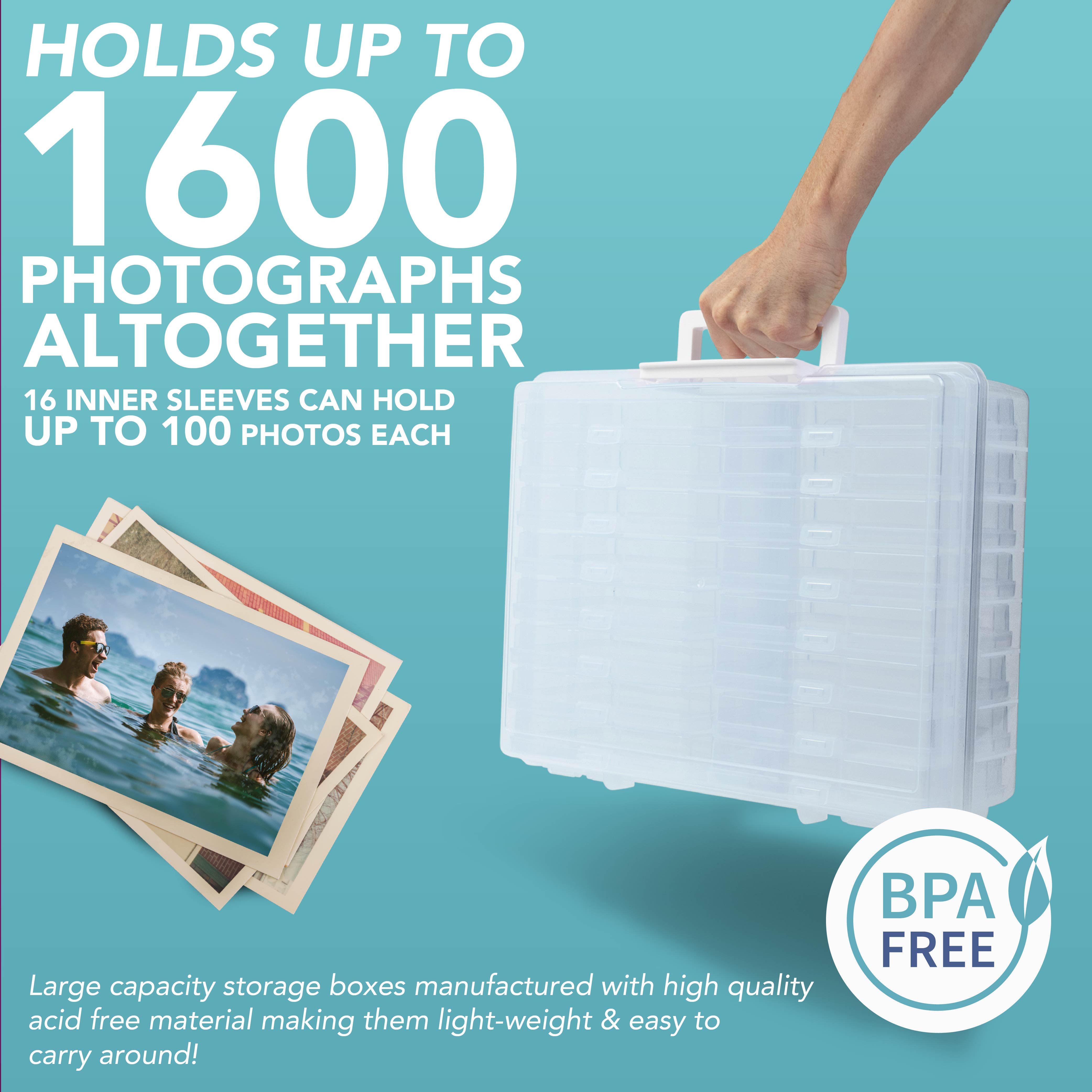 HEFTMAN 4" X 6" PHOTO STORAGE BOXES (16 INNER CASES) - CLEAR