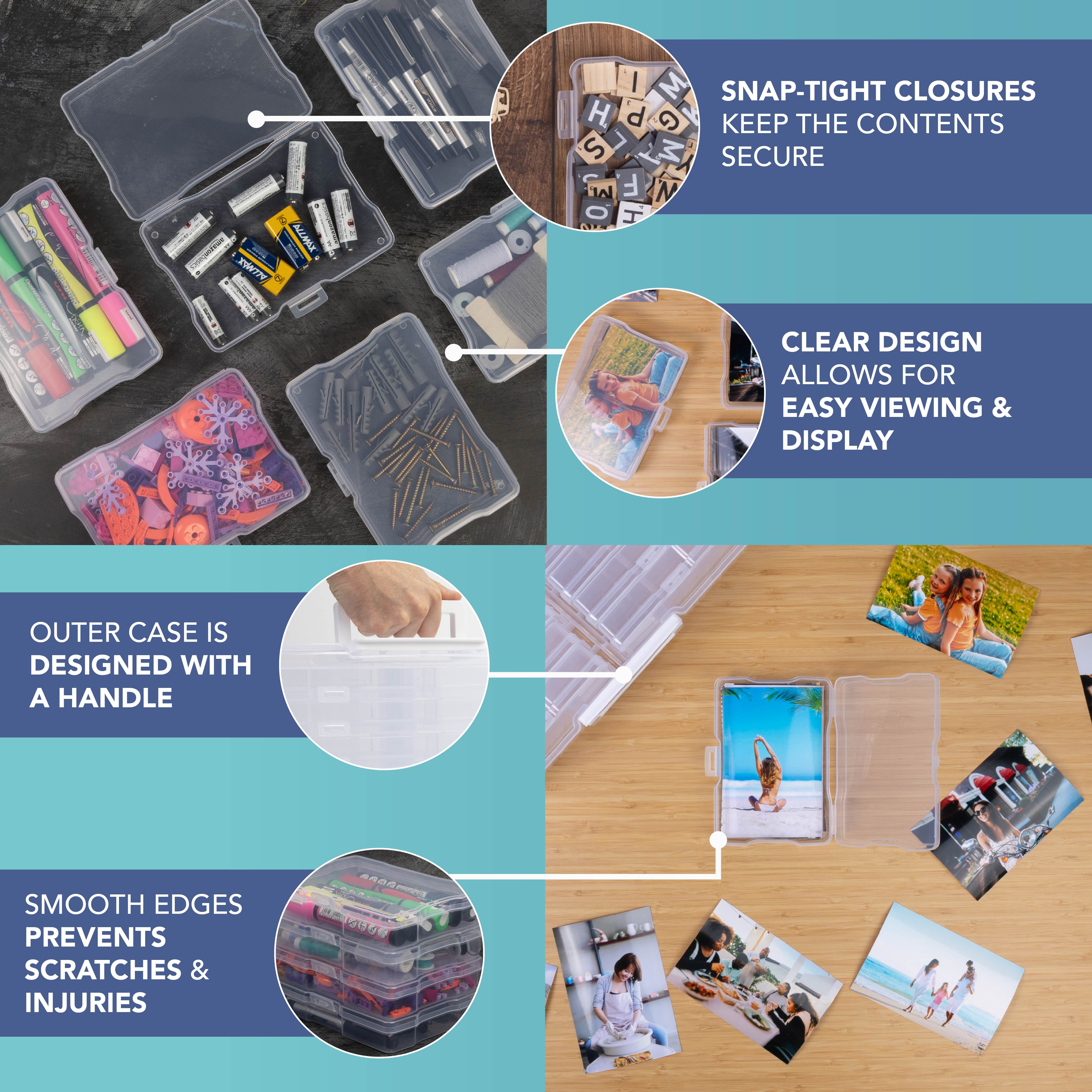 HEFTMAN 4" X 6" PHOTO STORAGE BOXES (16 INNER CASES) - CLEAR