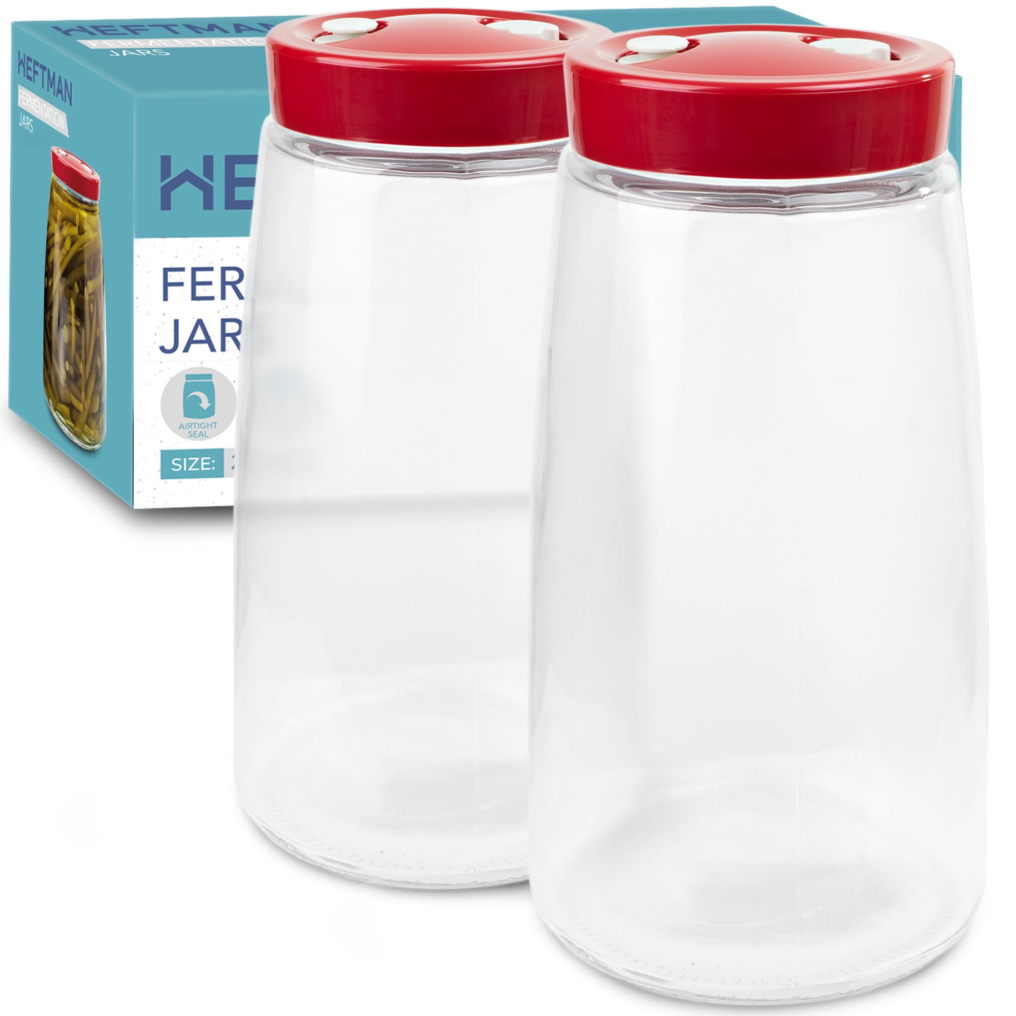 HEFTMAN FERMENTATION JAR 2.2 LITRE RED - (2 PACK)