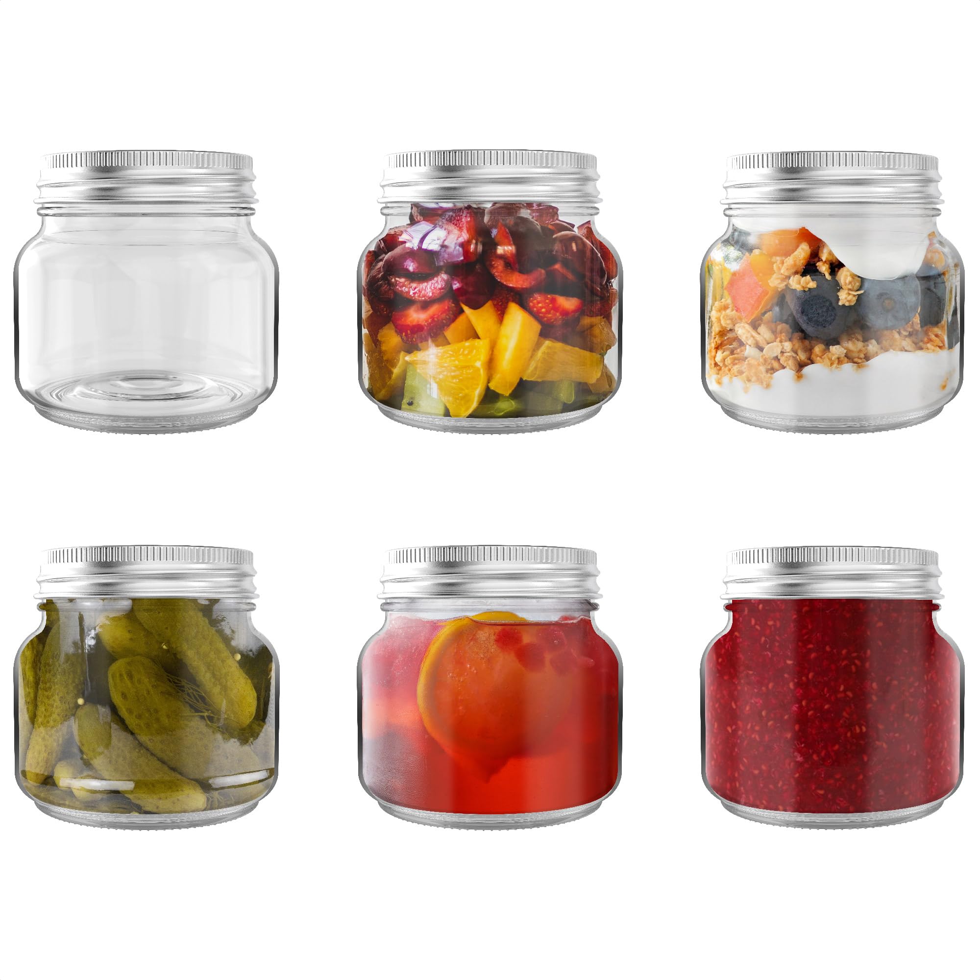 HEFTMAN MASON GLASS JARS - 6 PACK (250ML)