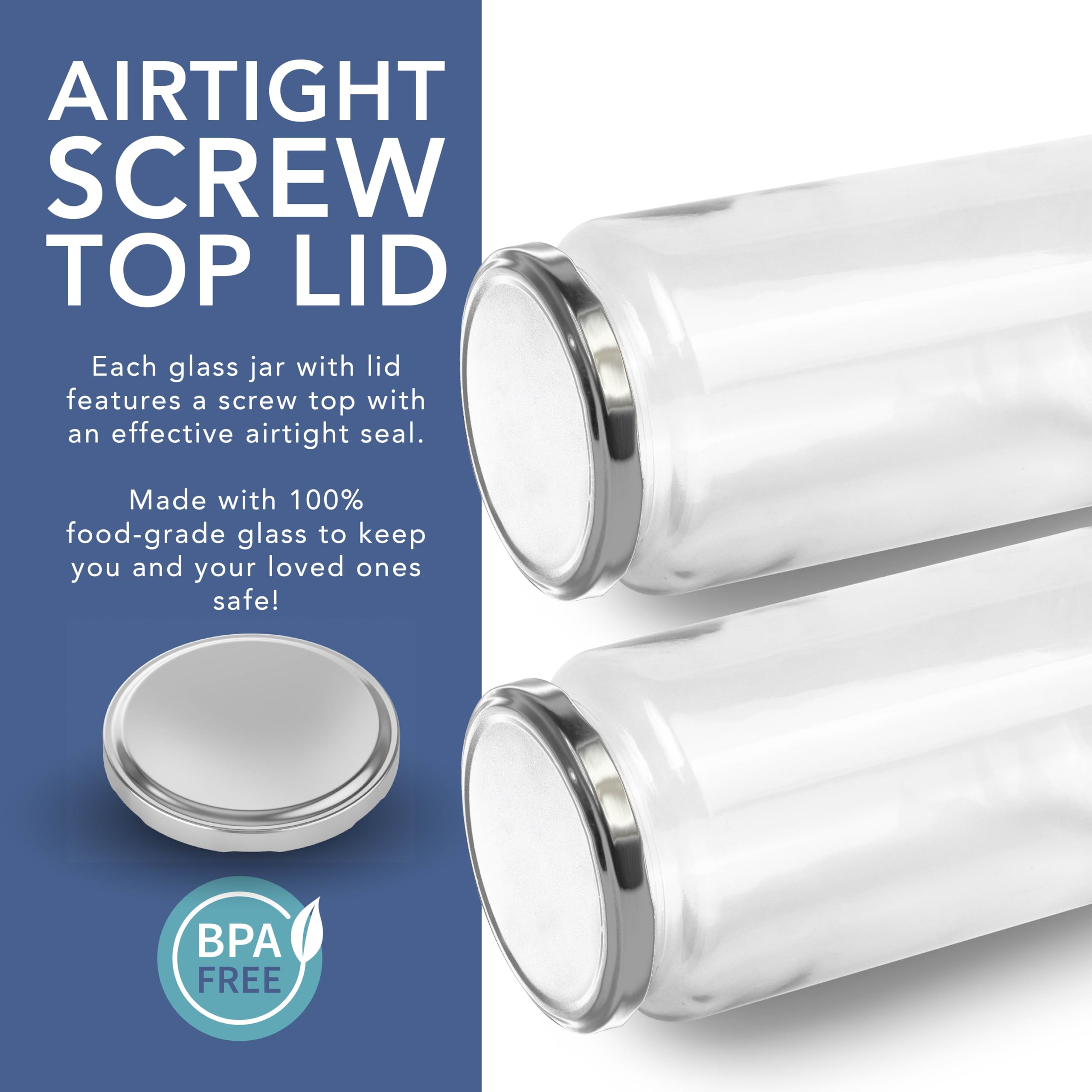 HEFTMAN GLASS JARS 240ML - 6 PACK