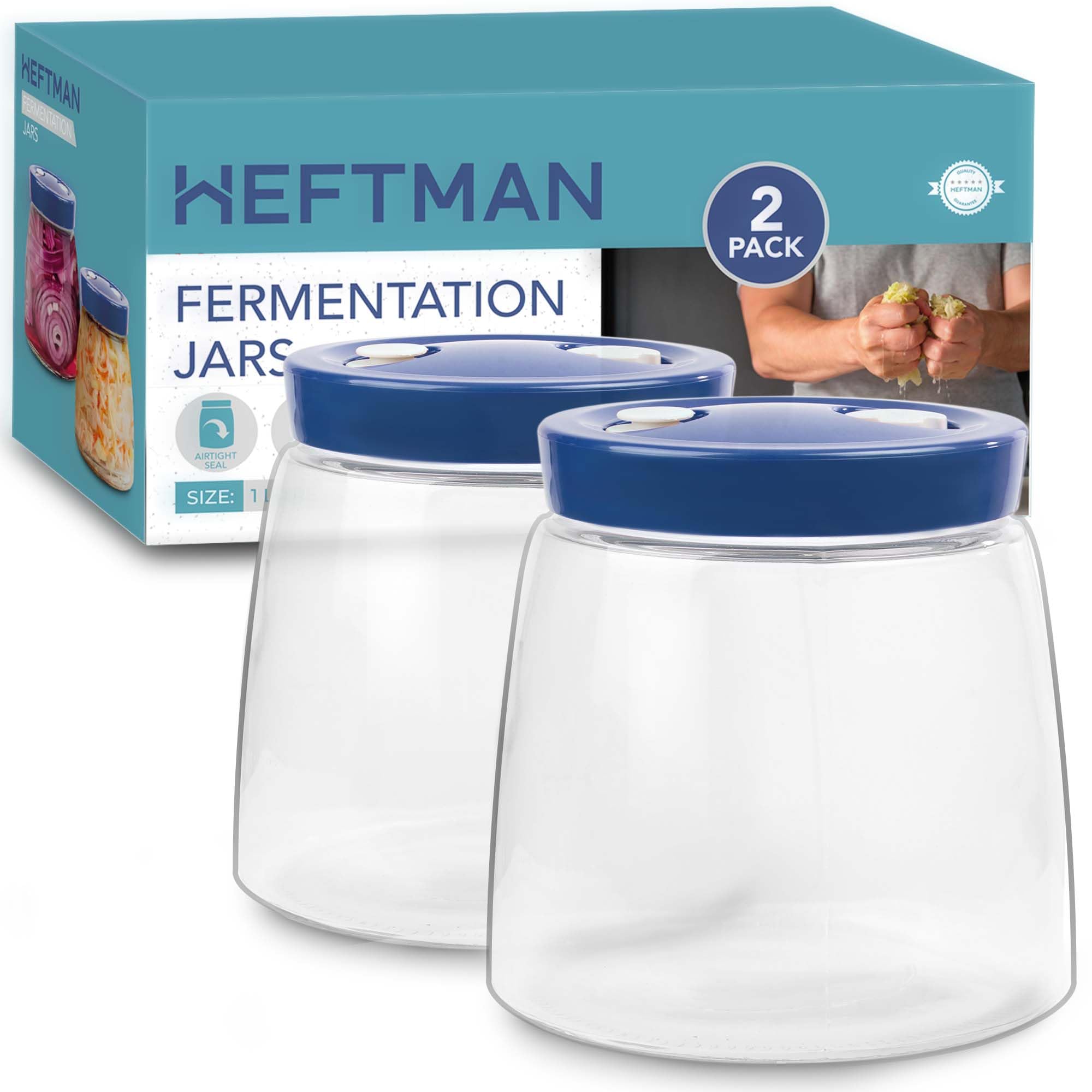 HEFTMAN FERMENTATION JAR 1 LITRE BLUE - (2 PACK)