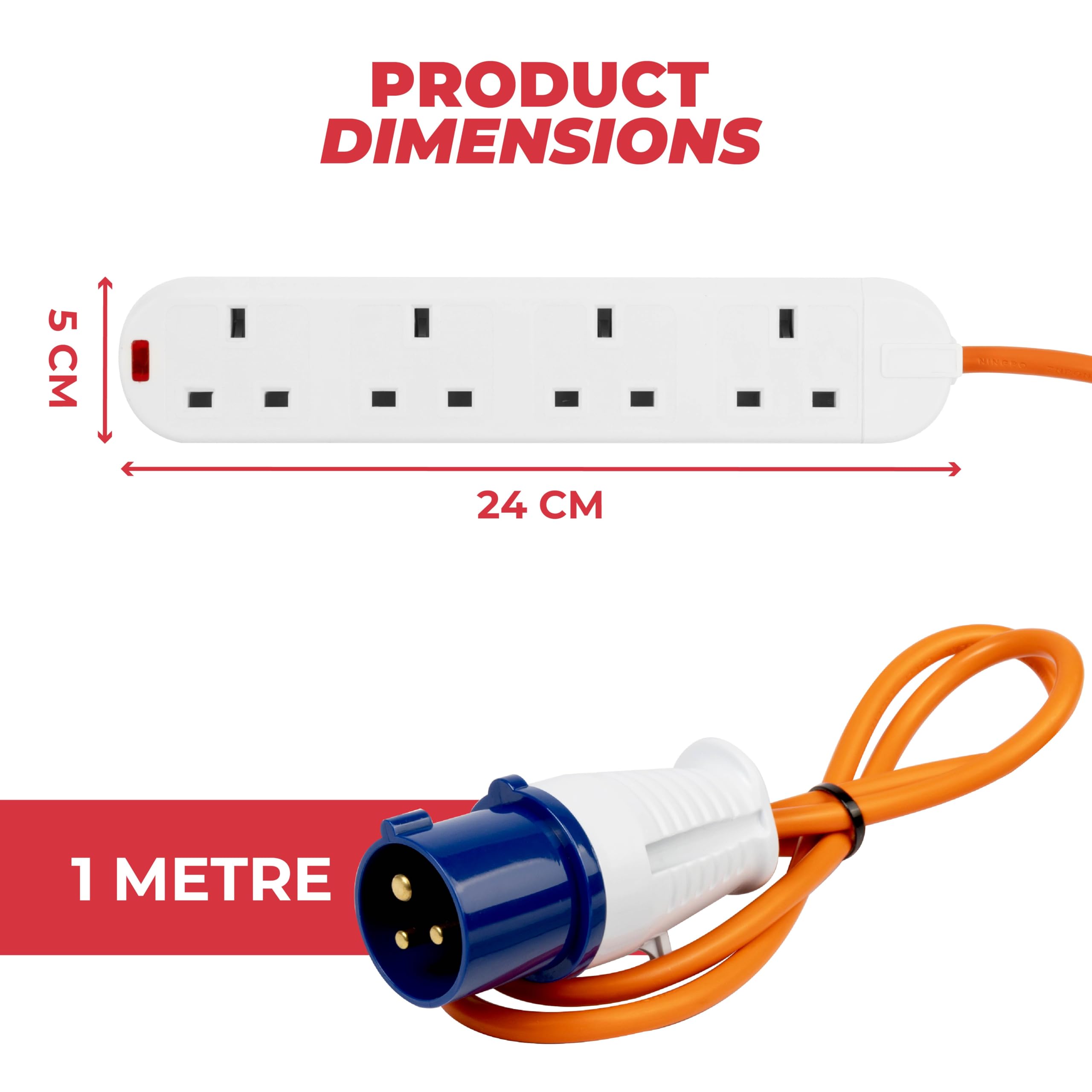 GADLANE CAMPING EXTENSION LEAD - 1 M