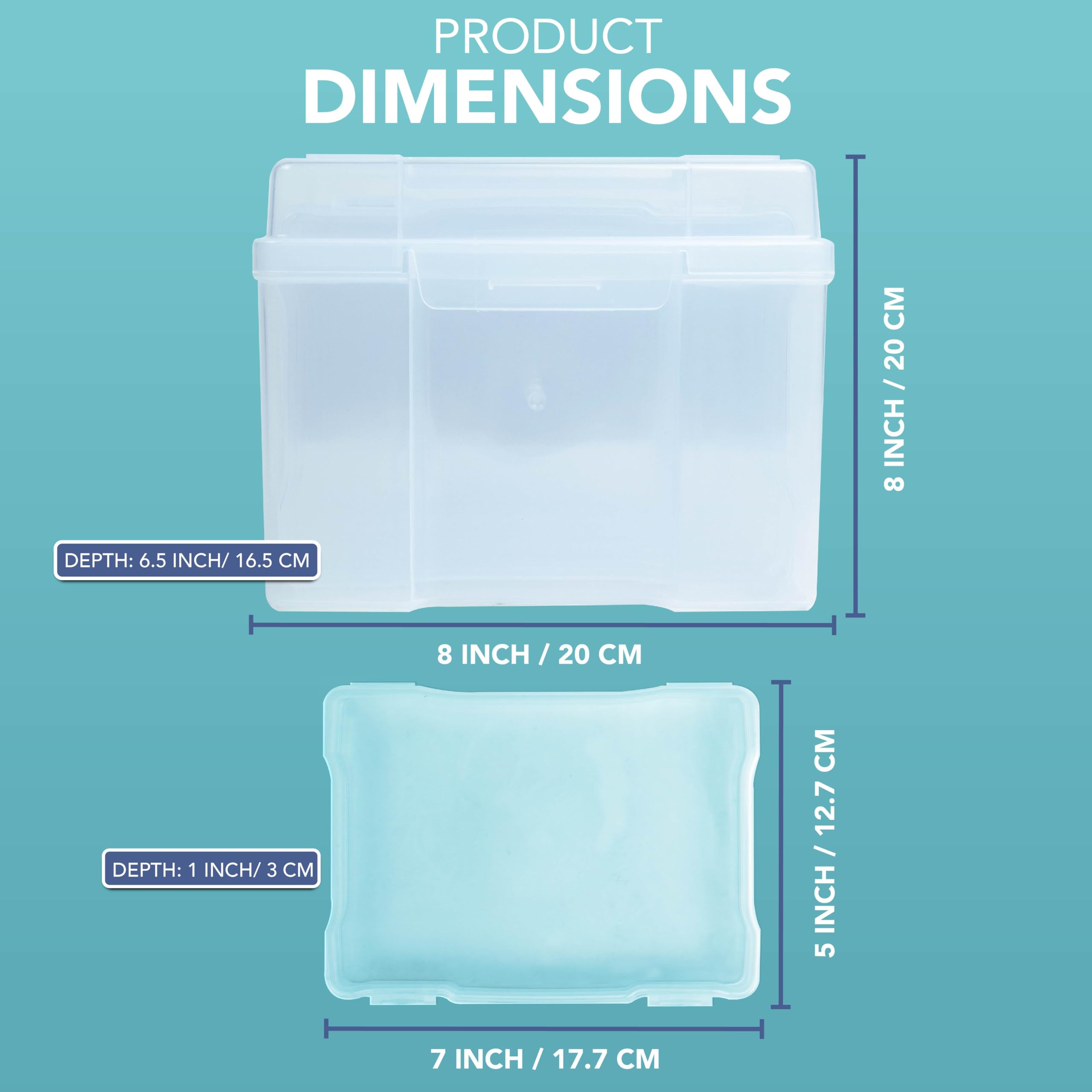 HEFTMAN 5” X 7” PHOTO STORAGE BOXES - CLEAR