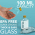 HEFTMAN GLASS FLASK BOTTLES 100ML - 10 PACK