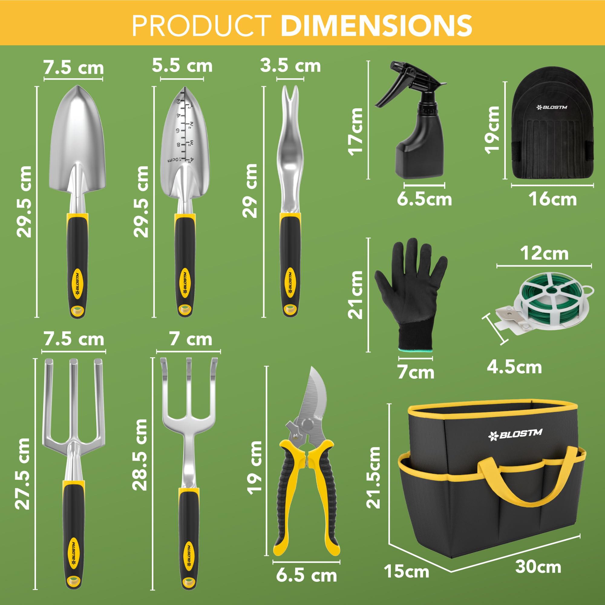 BLOSTM GARDEN TOOL SET - 11 PIECE