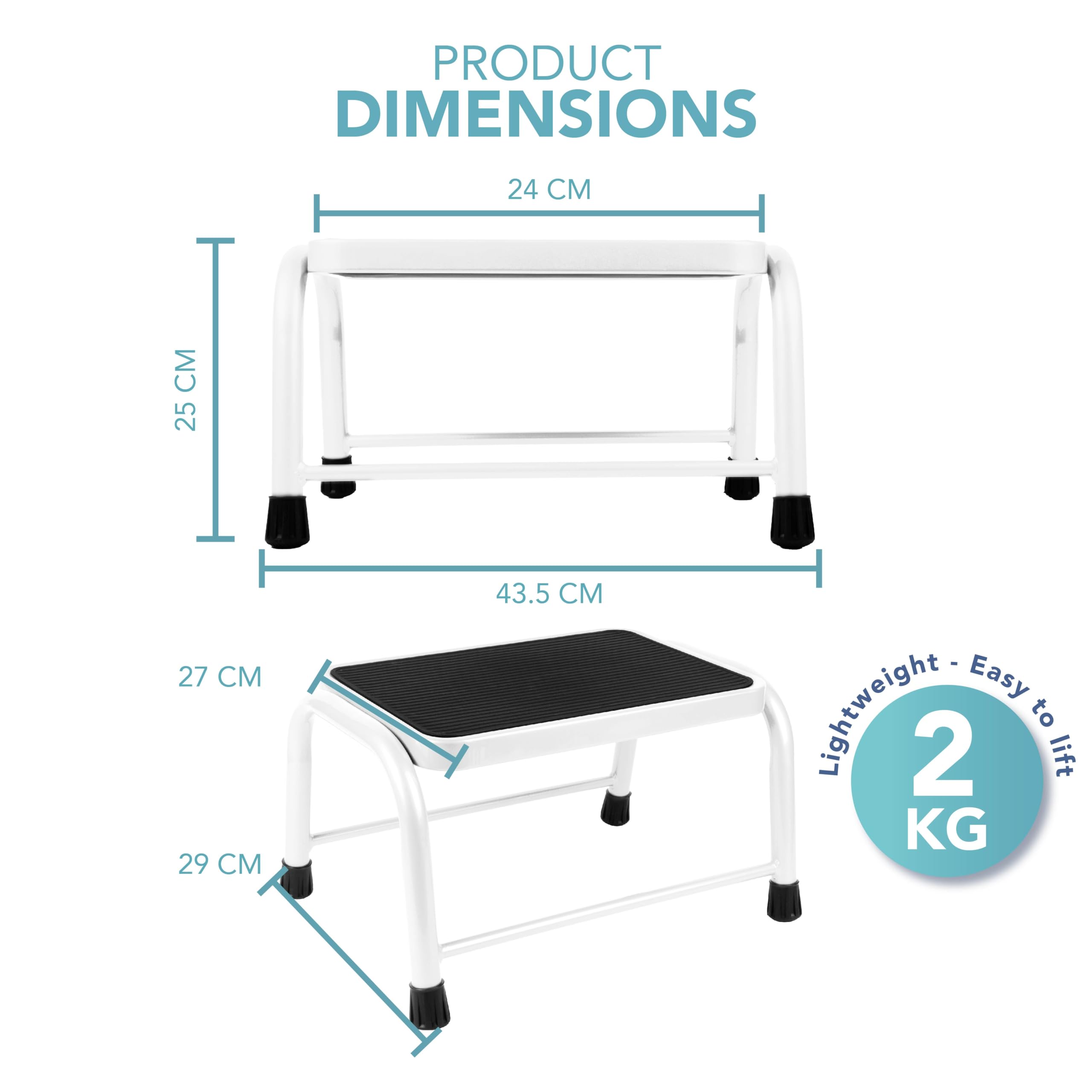 HEFTMAN STEP STOOL - WHITE