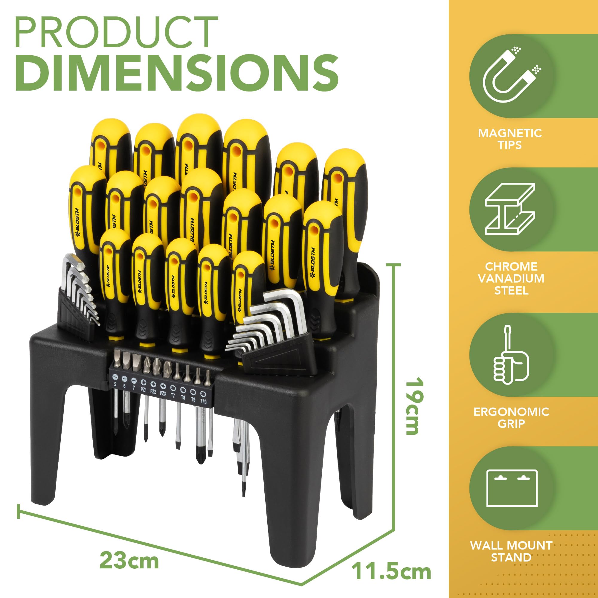 BLOSTM 44PC SCREWDRIVER SET WITH STAND