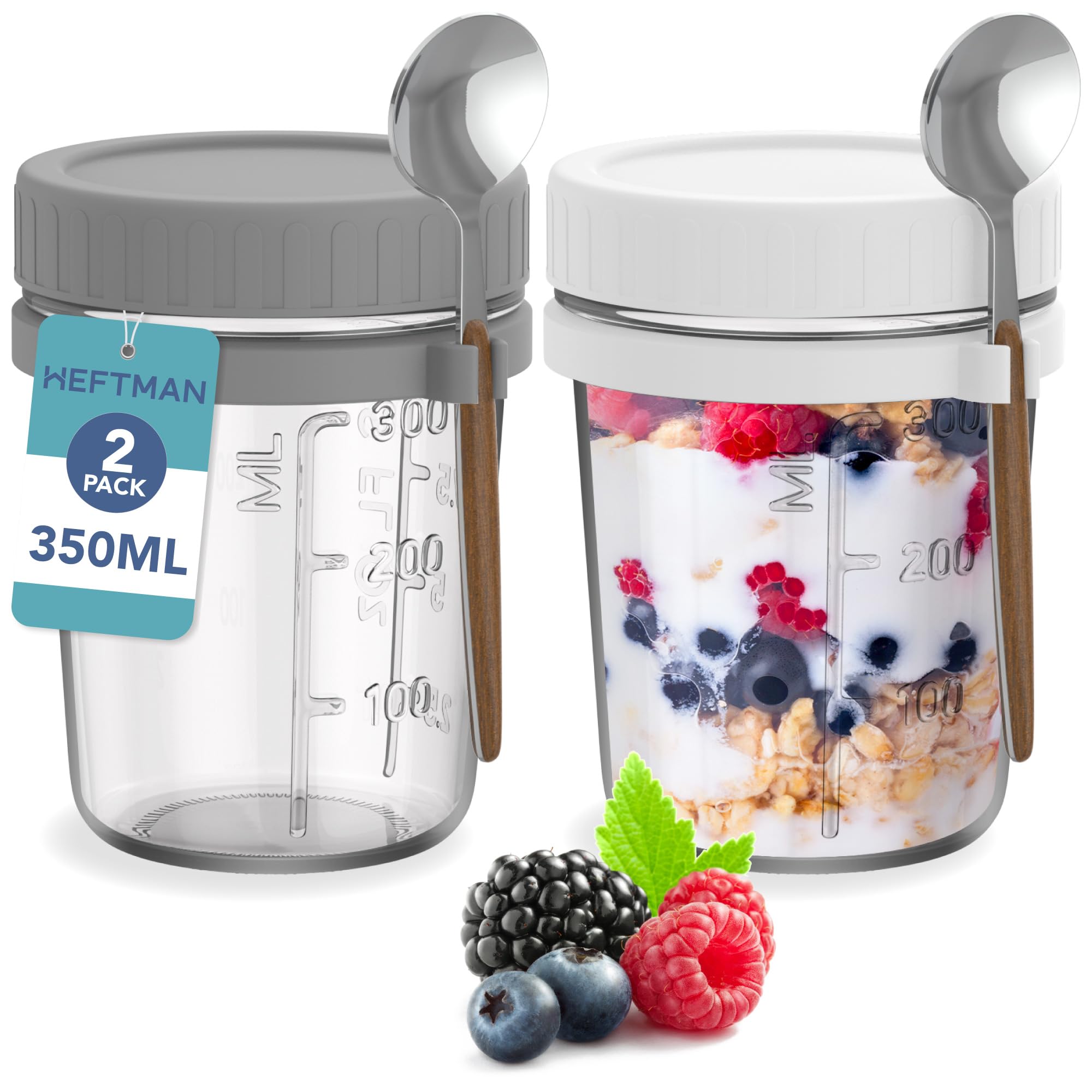 HEFTMAN BREAKFAST JARS (350ML / 12OZ) (MULTICOLORED) - 2 PACK