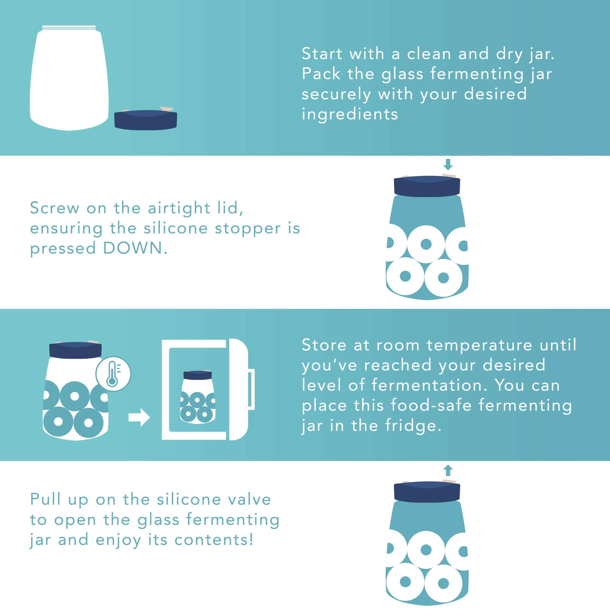 HEFTMAN FERMENTATION JAR 1 LITRE BLUE - (2 PACK)
