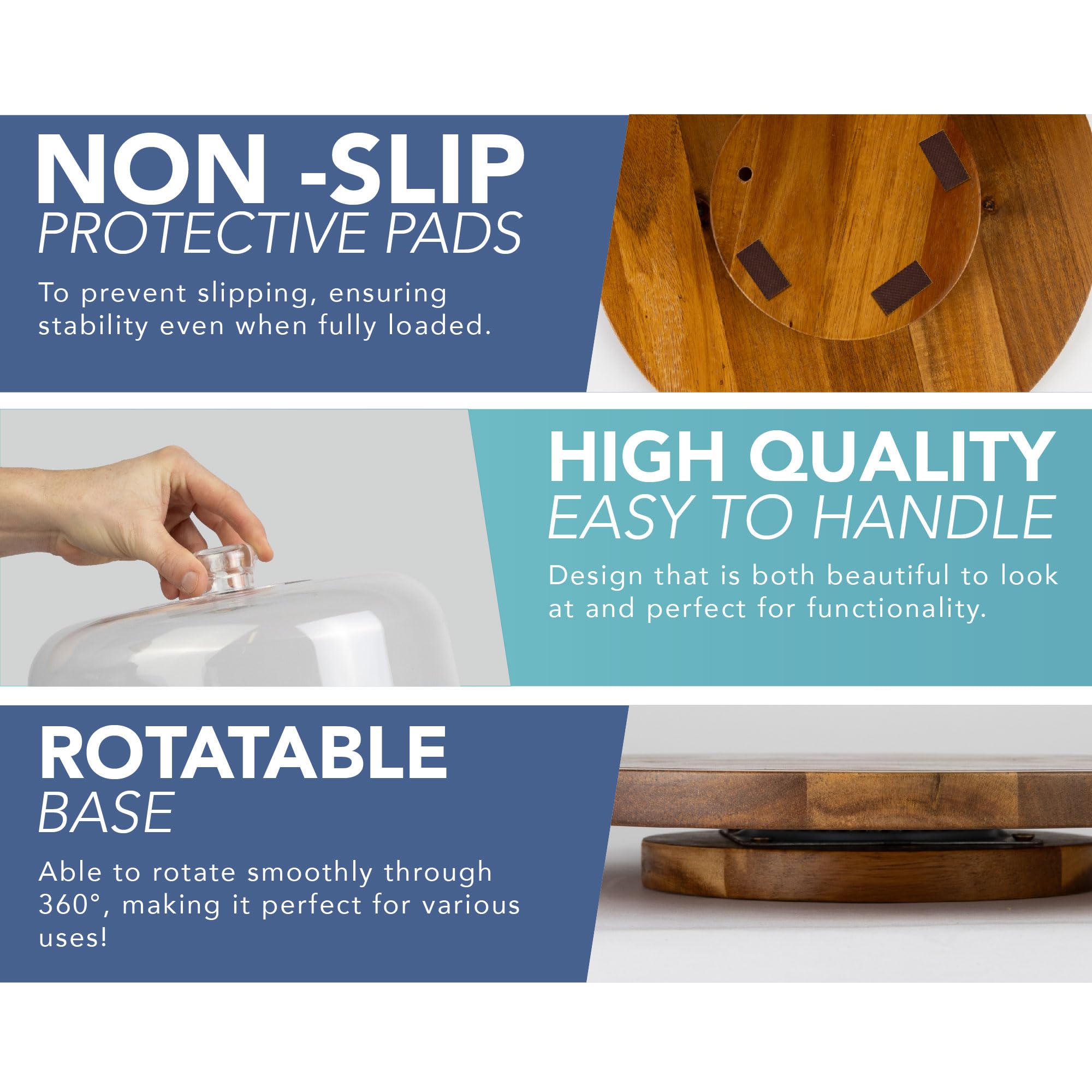 HEFTMAN CAKE STAND ROTATABLE WITH DOME LID