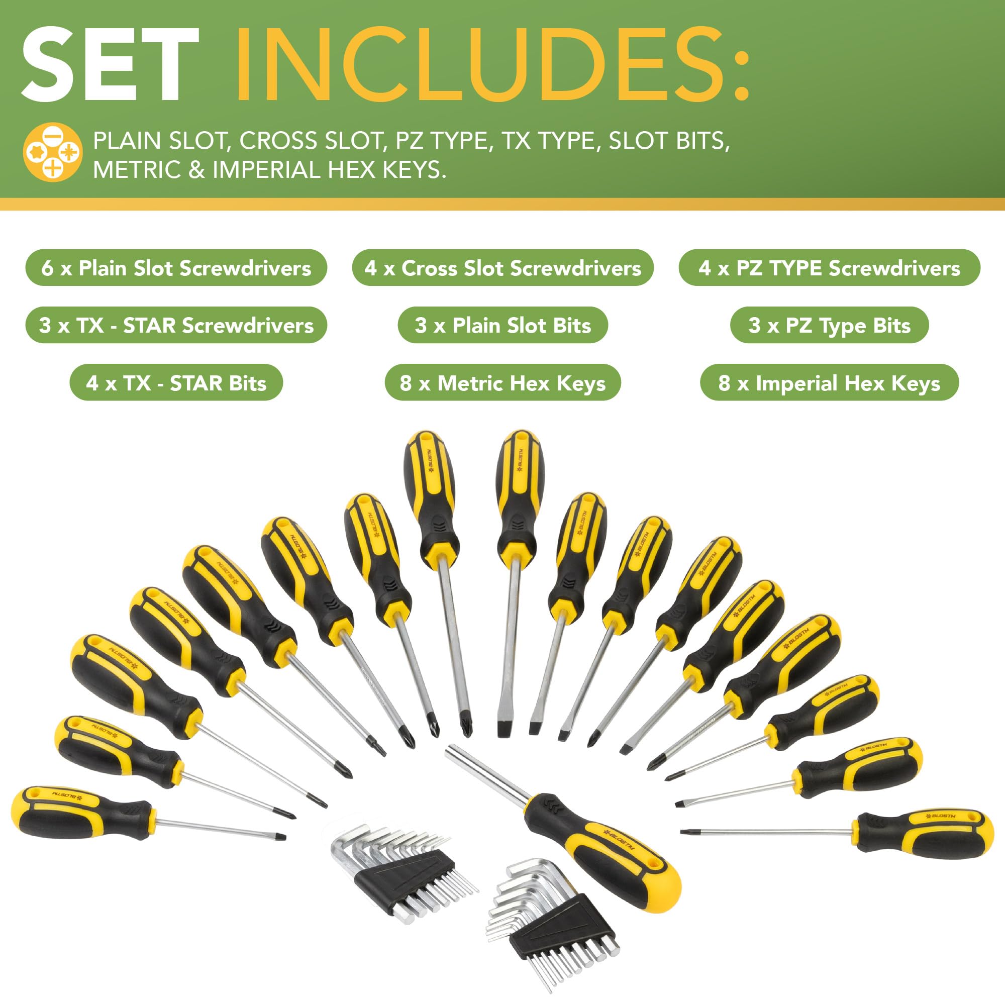 BLOSTM 44PC SCREWDRIVER SET WITH STAND