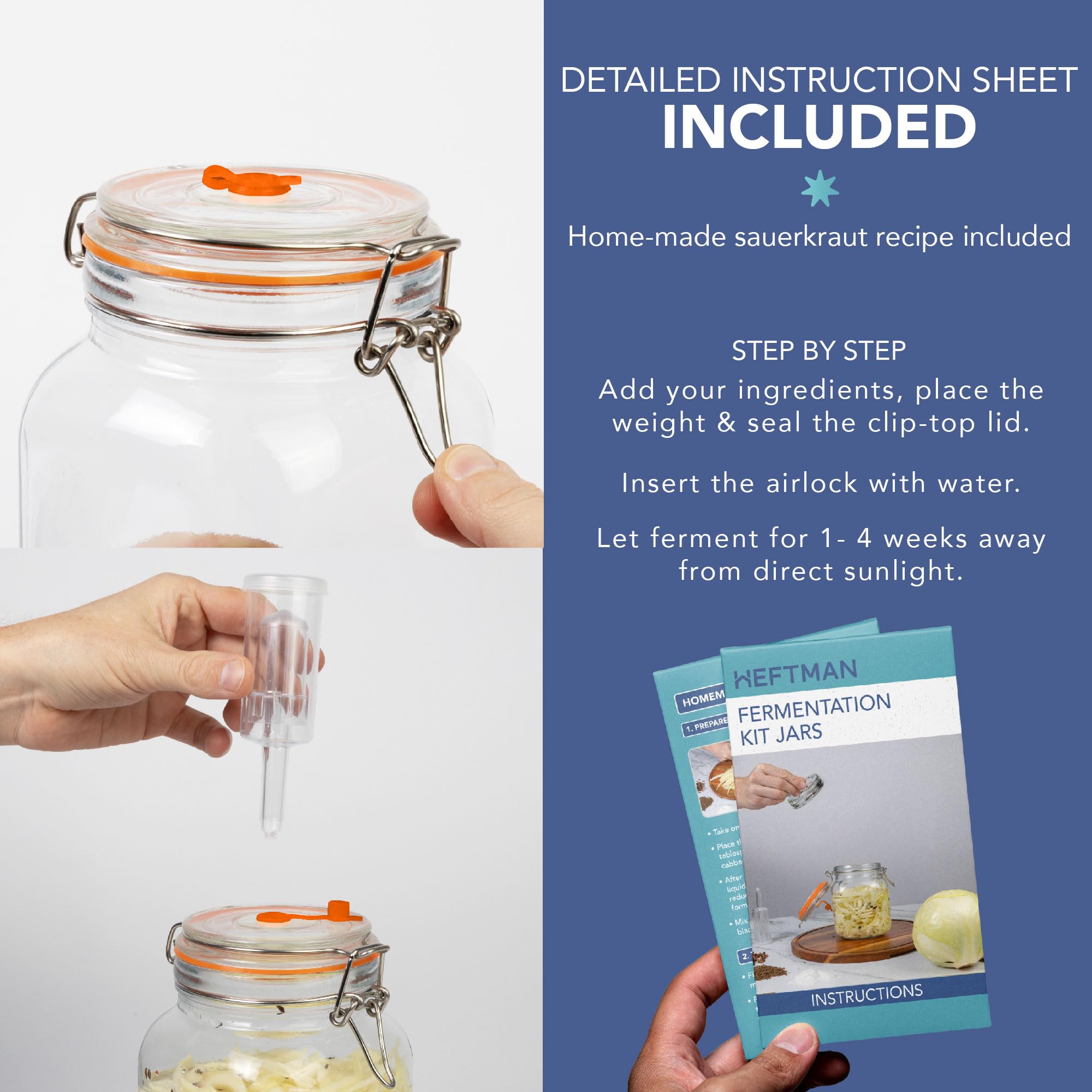 HEFTMAN FERMENTATION KIT JARS 2 PACK - 1L