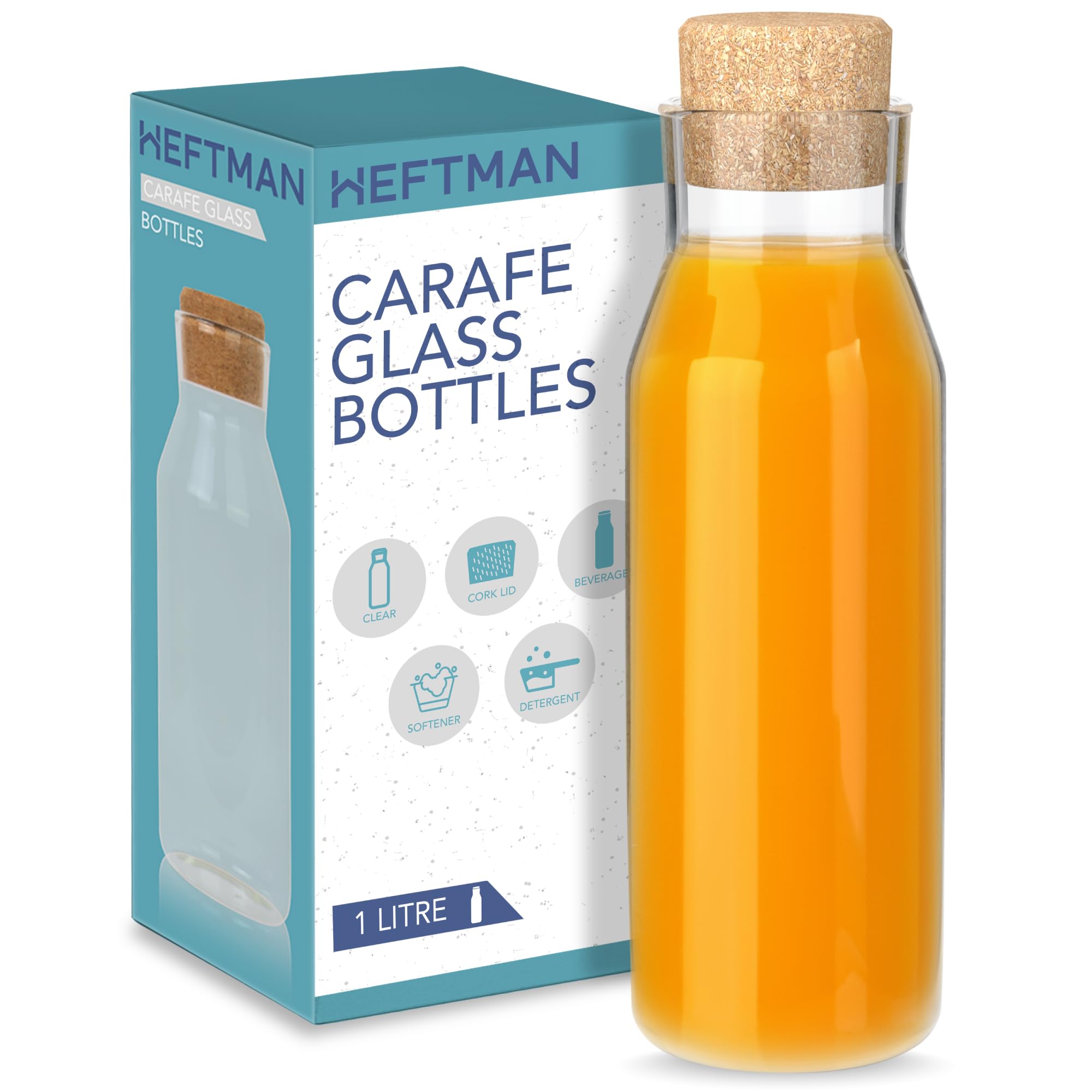 HEFTMAN CARAFE GLASS BOTTLE 1L
