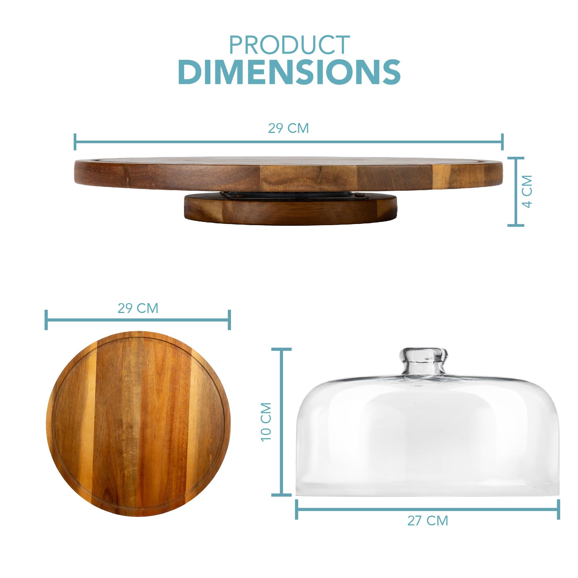 HEFTMAN CAKE STAND ROTATABLE WITH DOME LID