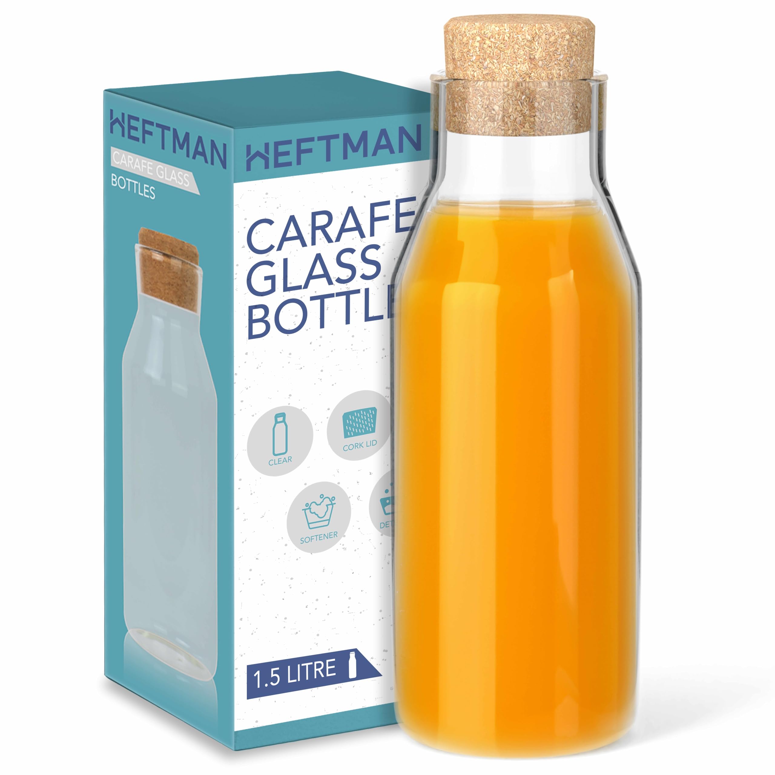 HEFTMAN CARAFE GLASS BOTTLE 1.5L