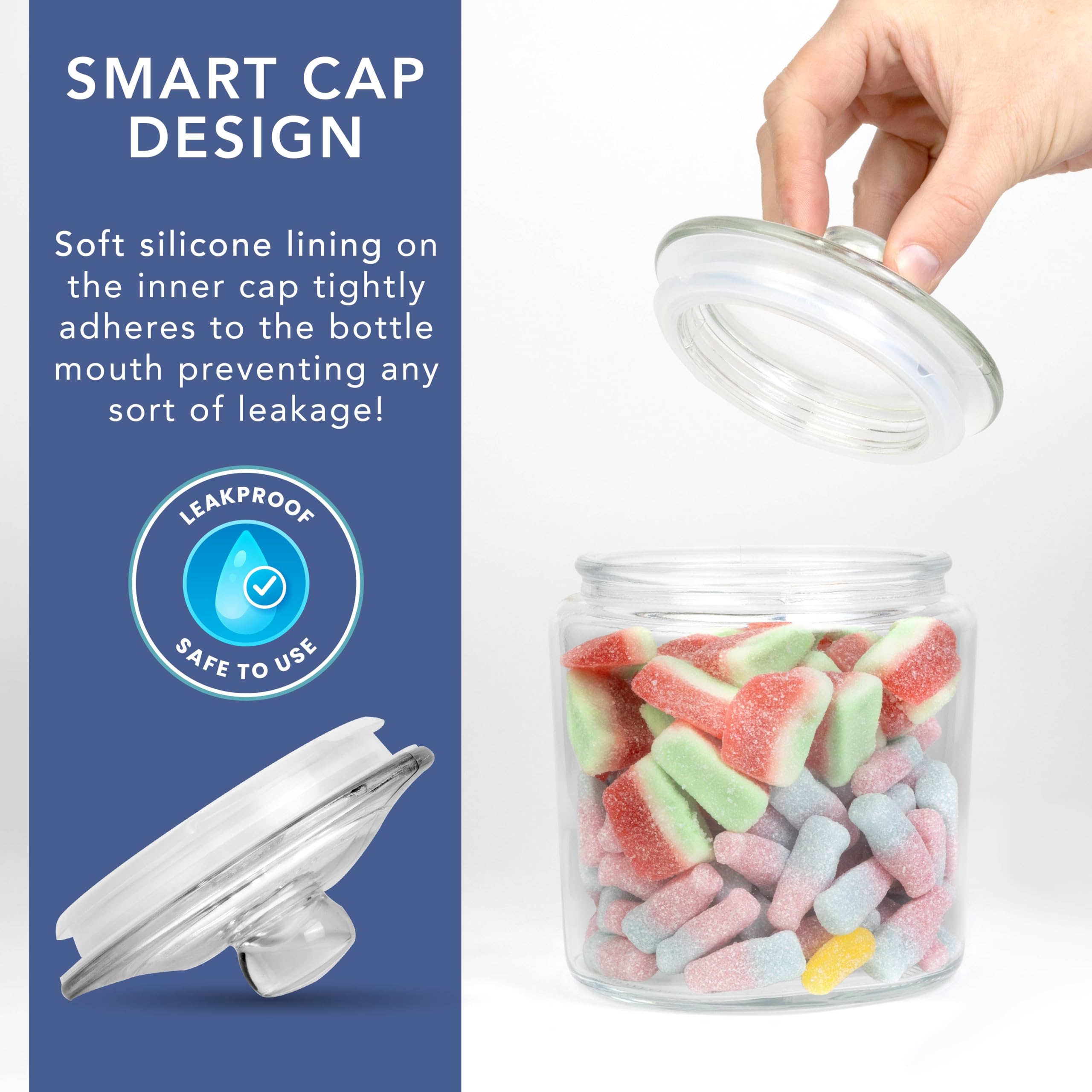 HEFTMAN STORAGE GLASS JAR 1L