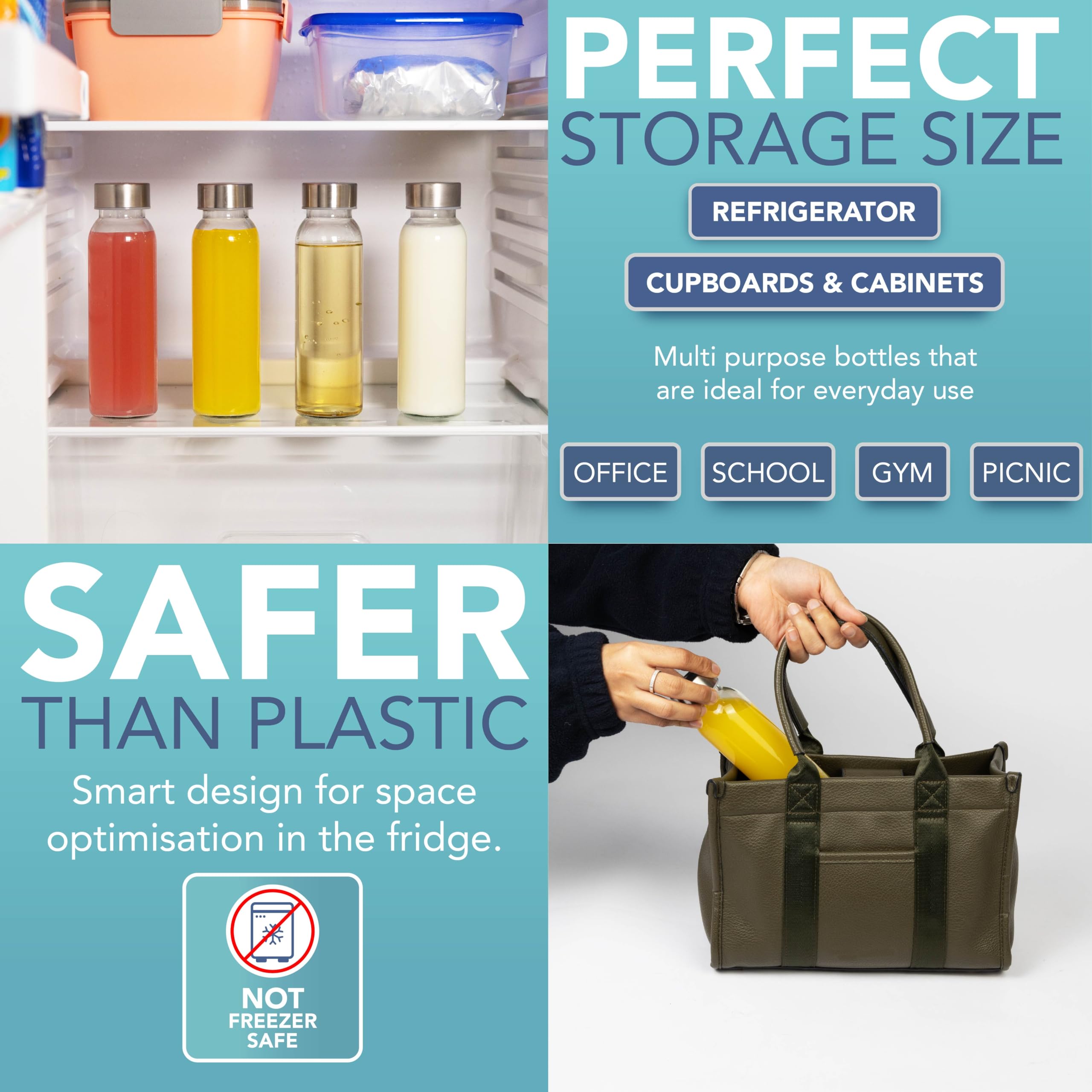 HEFTMAN CLEAR GLASS BOTTLES 250ML - 6 PACK