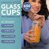 HEFTMAN GLASS CUPS 20OZ / 600ML - 4 PACK