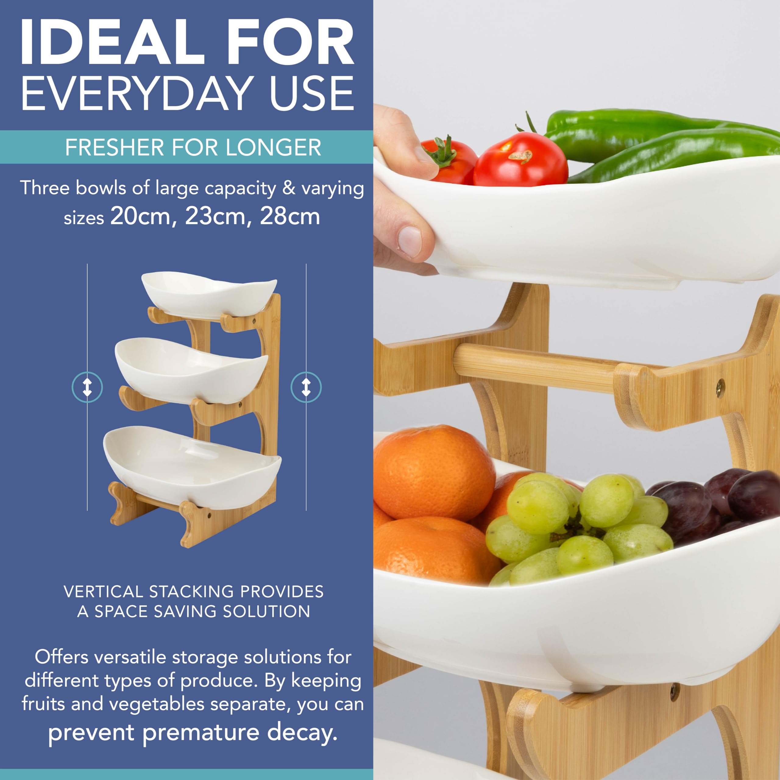 HEFTMAN 3 TIER OVAL BOWL STAND