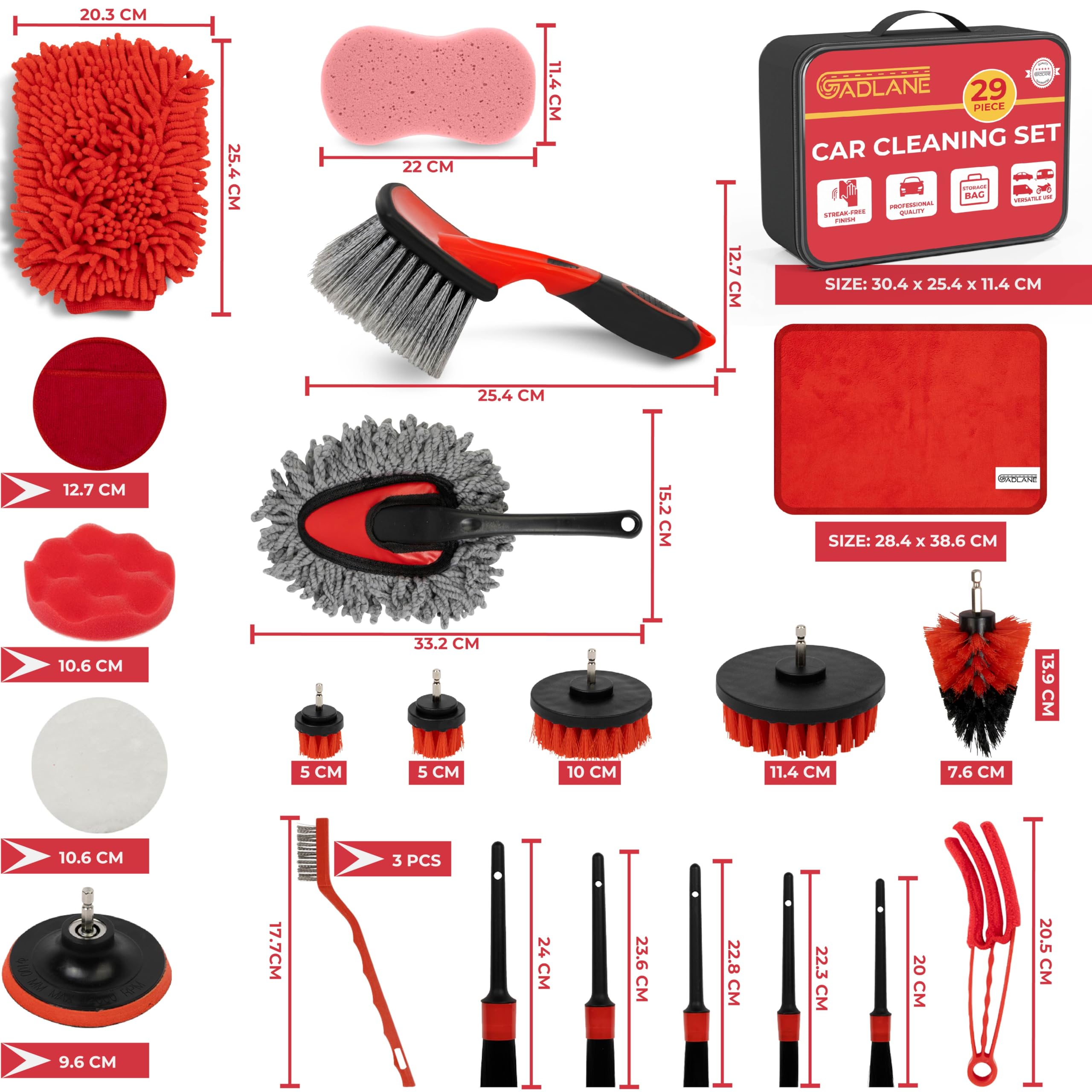 GADLANE CAR CLEANING SET - 29 PIECE