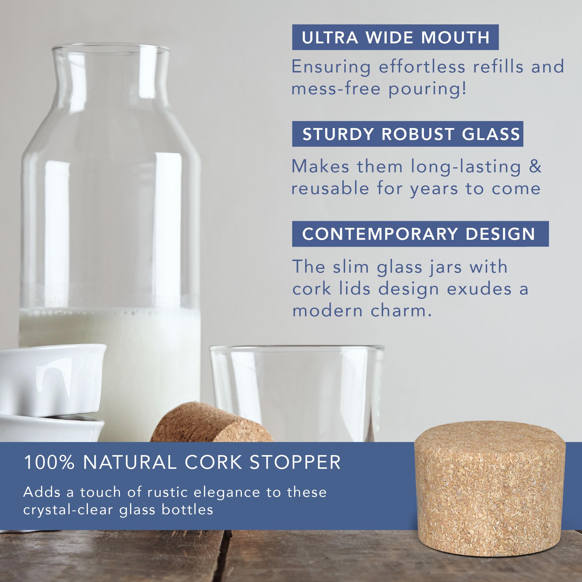 HEFTMAN CARAFE GLASS BOTTLE 2L