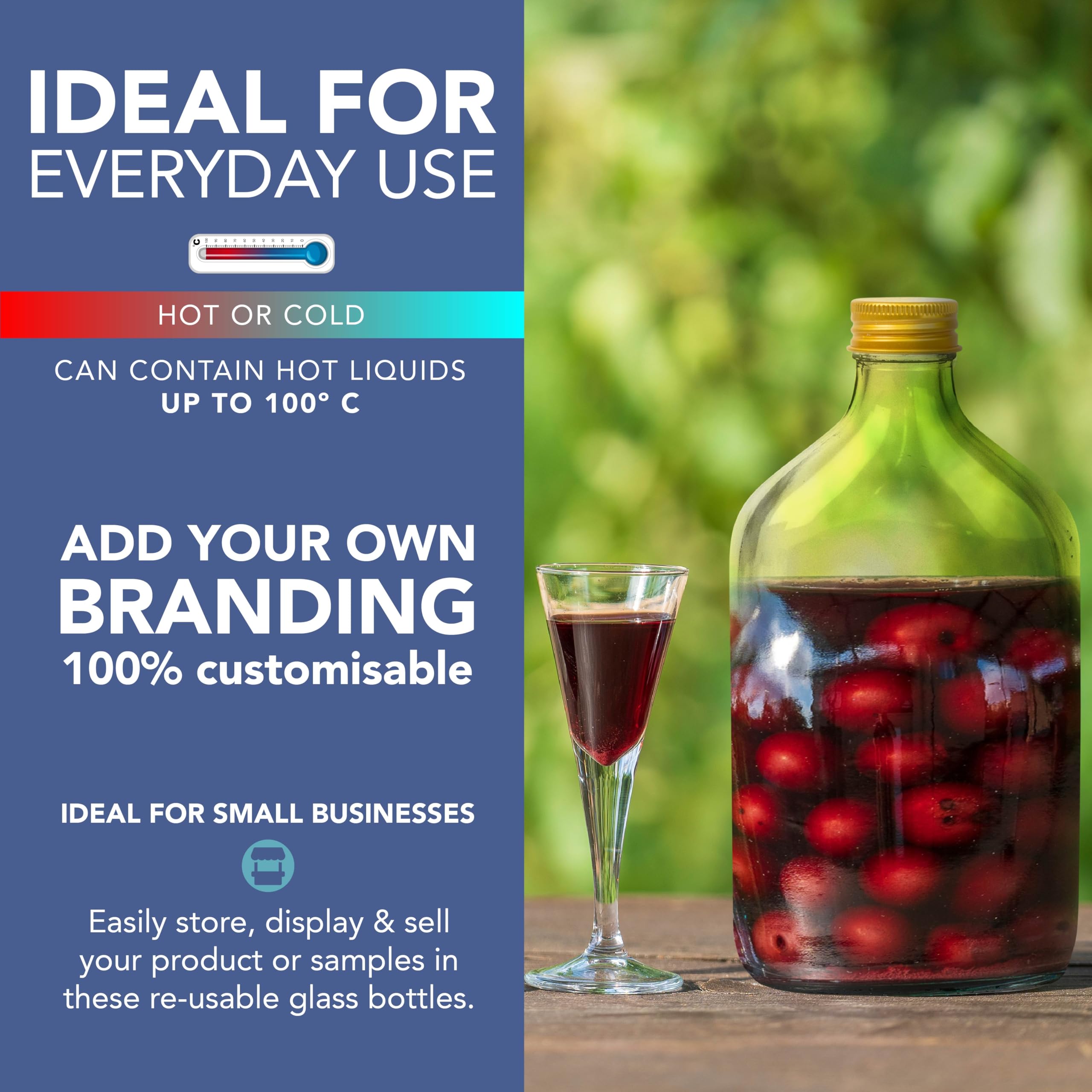 HEFTMAN GLASS FLASK BOTTLES 500ML - 10 PACK
