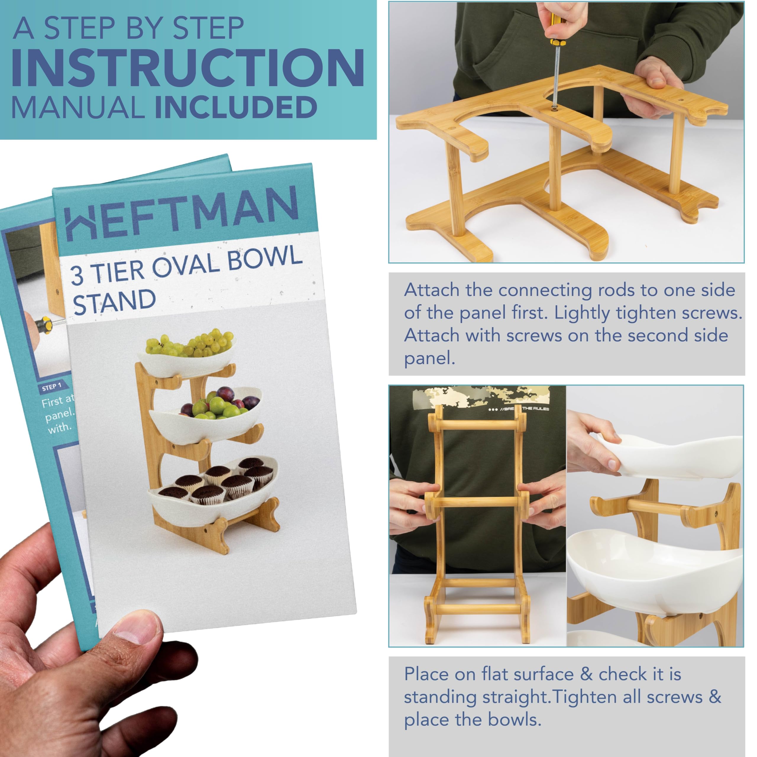 HEFTMAN 3 TIER OVAL BOWL STAND