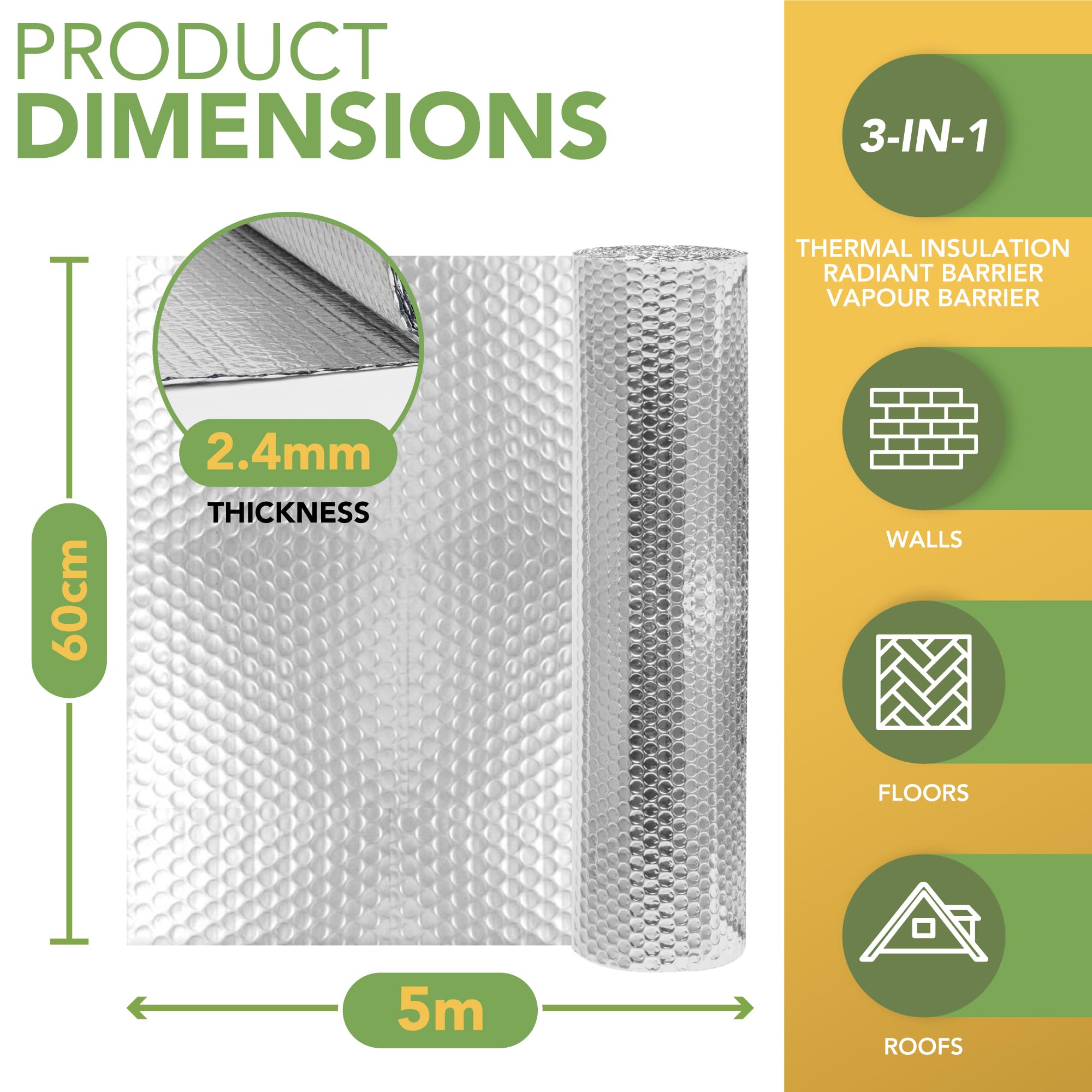 BLOSTM MULTI-PURPOSE FOIL INSULATION ROLL 0.6M X 5M