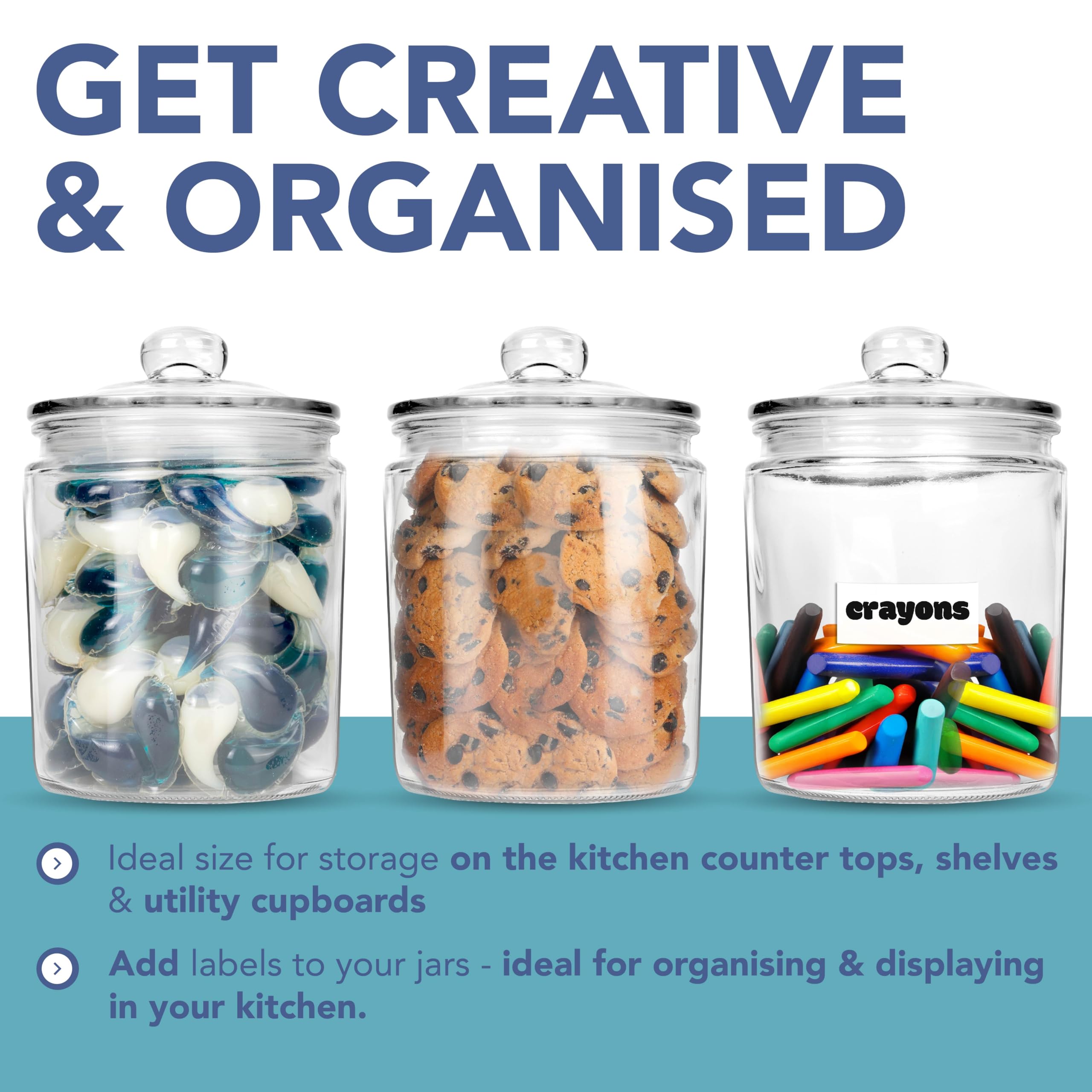 HEFTMAN STORAGE GLASS JAR 2L